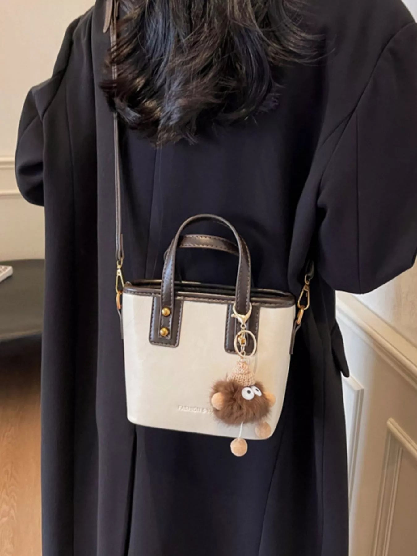 Leather Crossbody Bag with Charm - MAD RUFFI