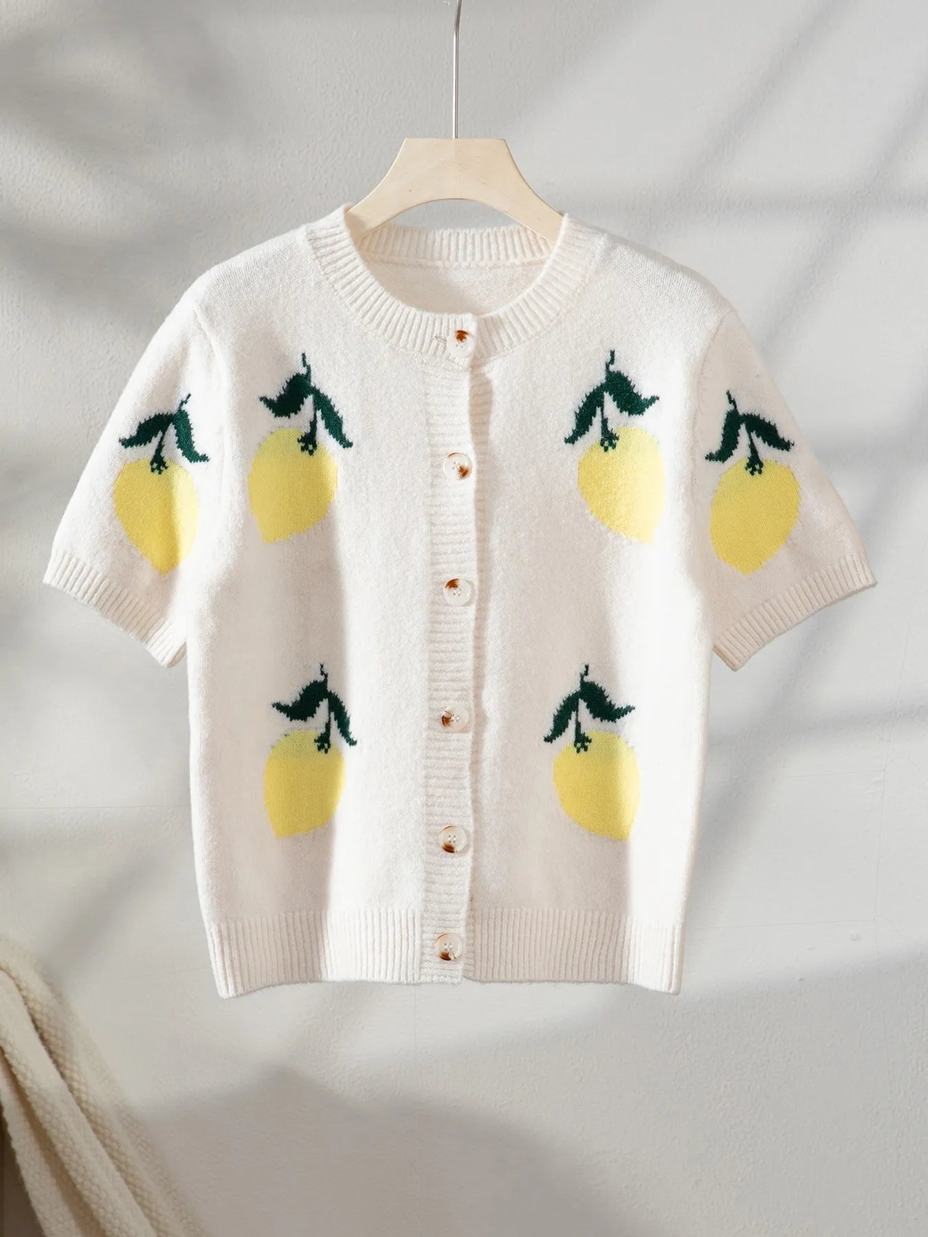 Lemon Button - Up Long Sleeve Cardigan - MAD RUFFI