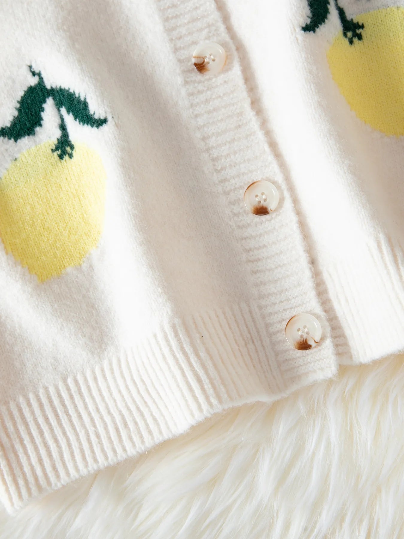 Lemon Button - Up Long Sleeve Cardigan - MAD RUFFI