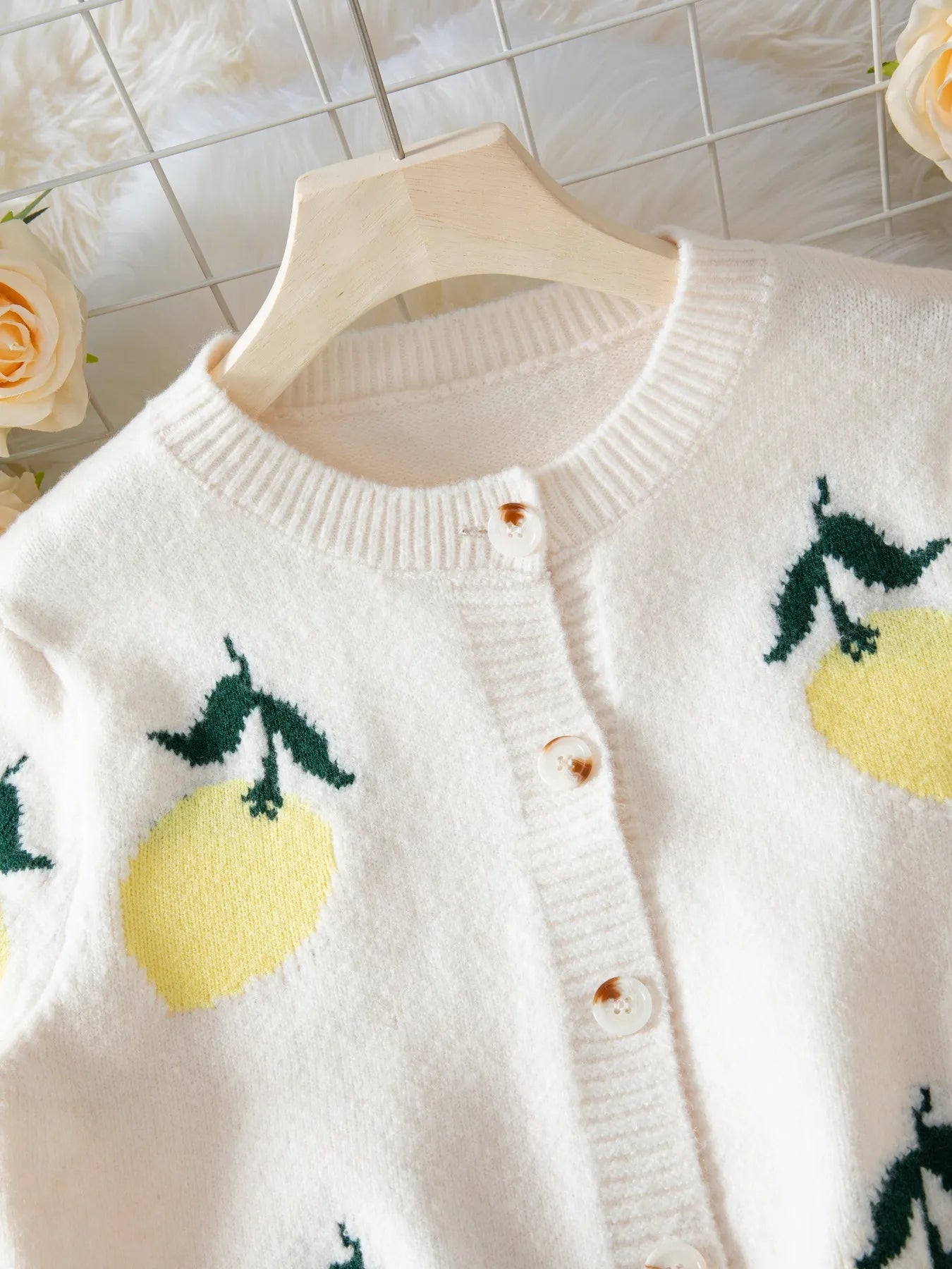 Lemon Button - Up Long Sleeve Cardigan - MAD RUFFI