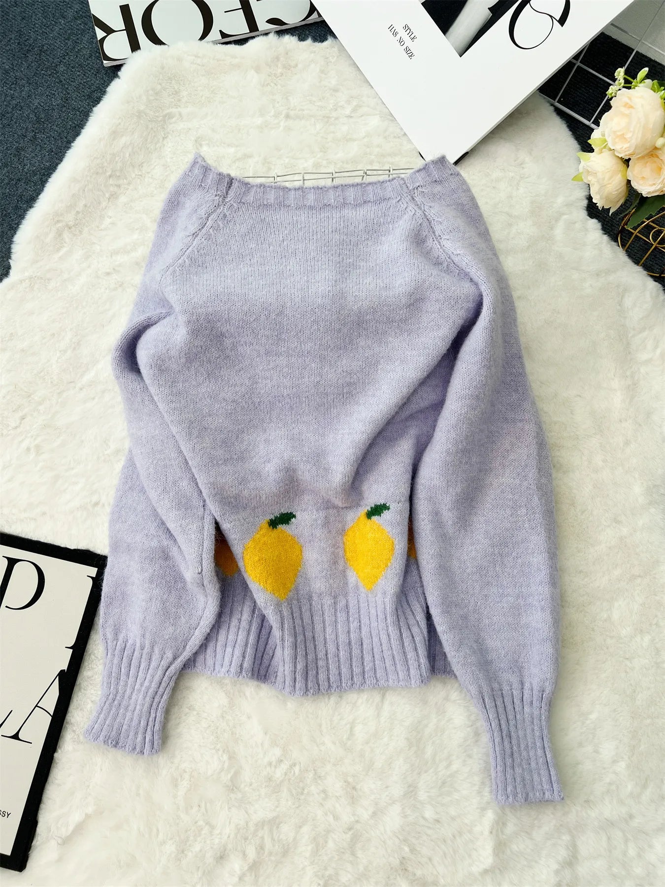 Lemon Pattern Button - Up Cardigan - MAD RUFFI