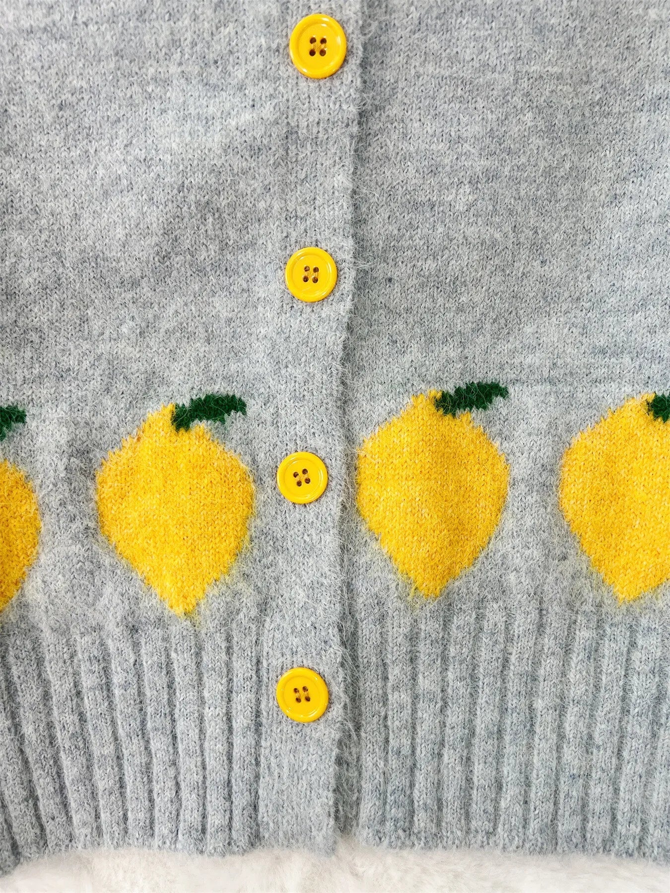 Lemon Pattern Button - Up Cardigan - MAD RUFFI
