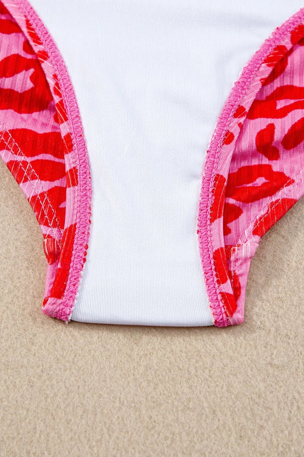 Leopard Cutout Ribbed Side Drawstring One - Piece Swimsuit - MAD RUFFI