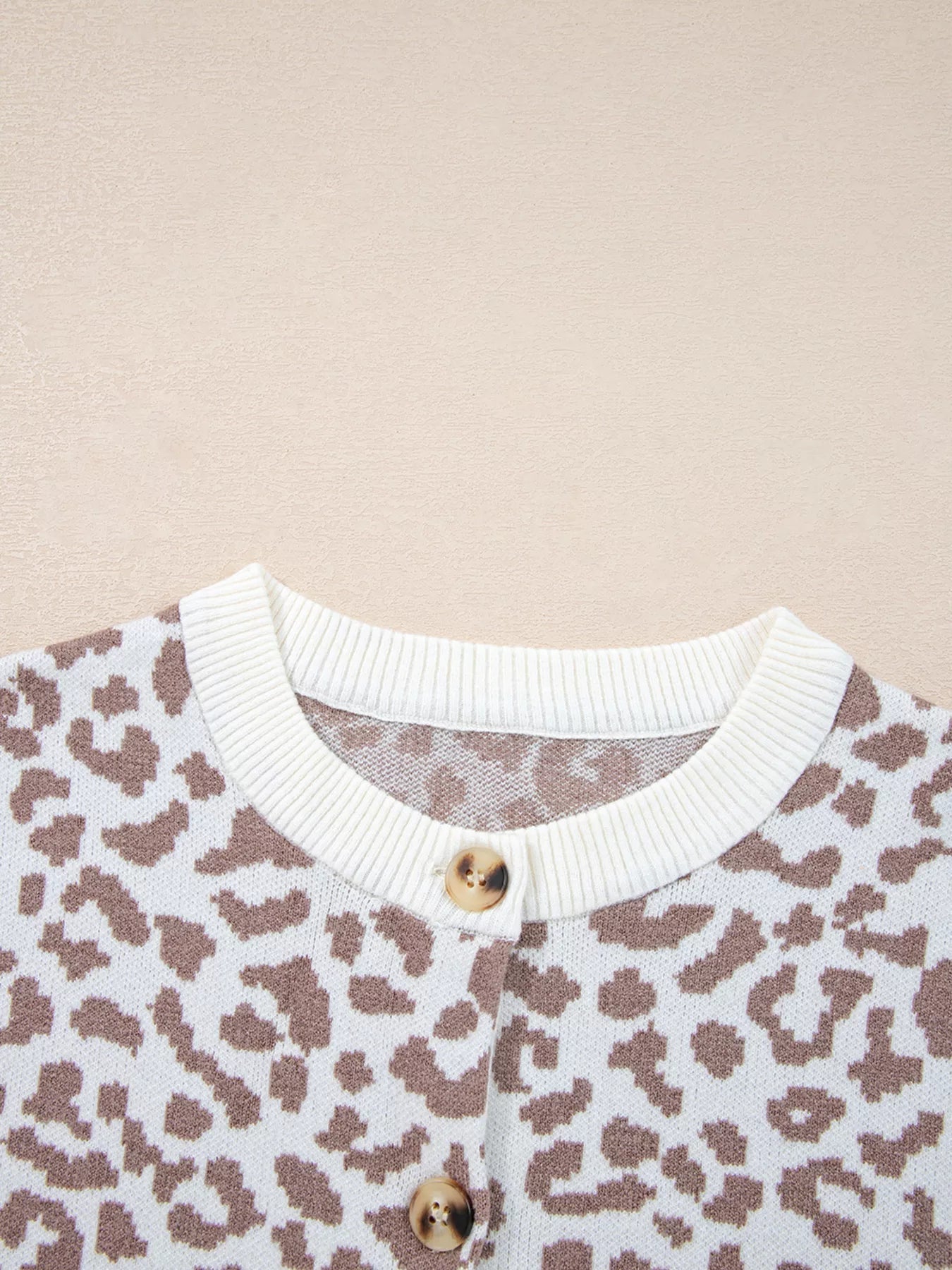 Leopard Drop Shoulder Chunky Knitted Cardigan - MAD RUFFI