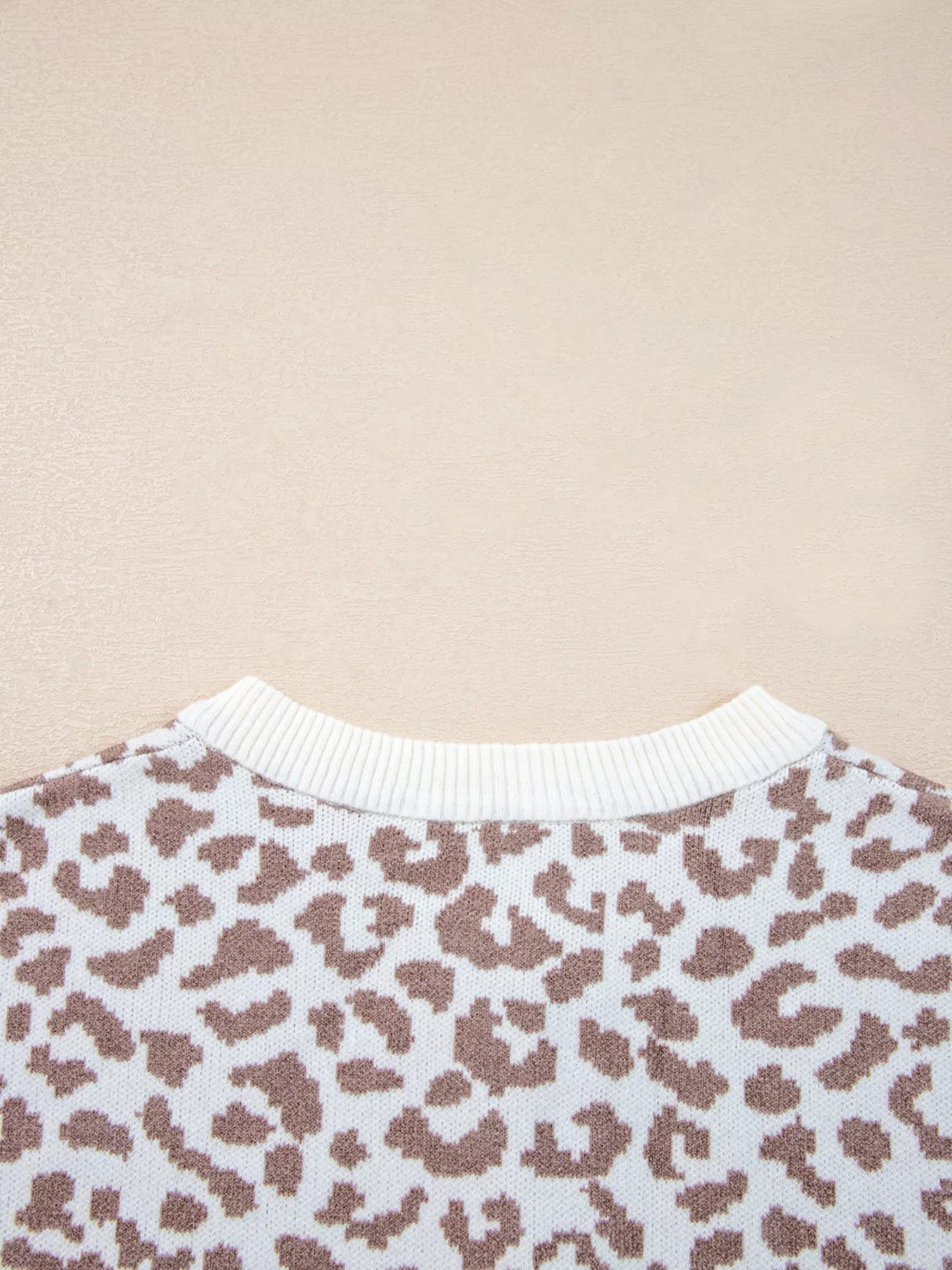 Leopard Drop Shoulder Chunky Knitted Cardigan - MAD RUFFI