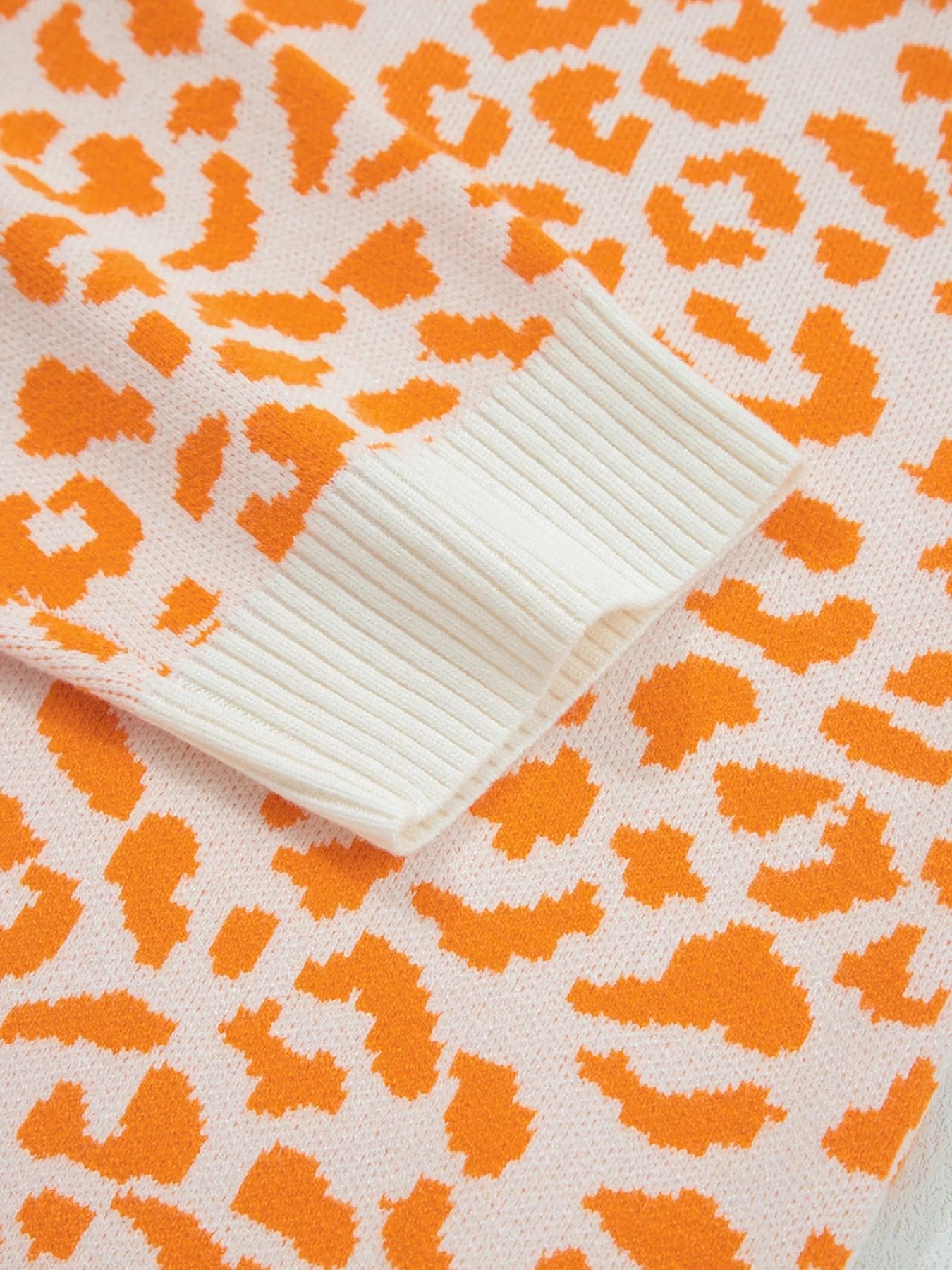 Leopard Drop Shoulder Chunky Knitted Cardigan - MAD RUFFI