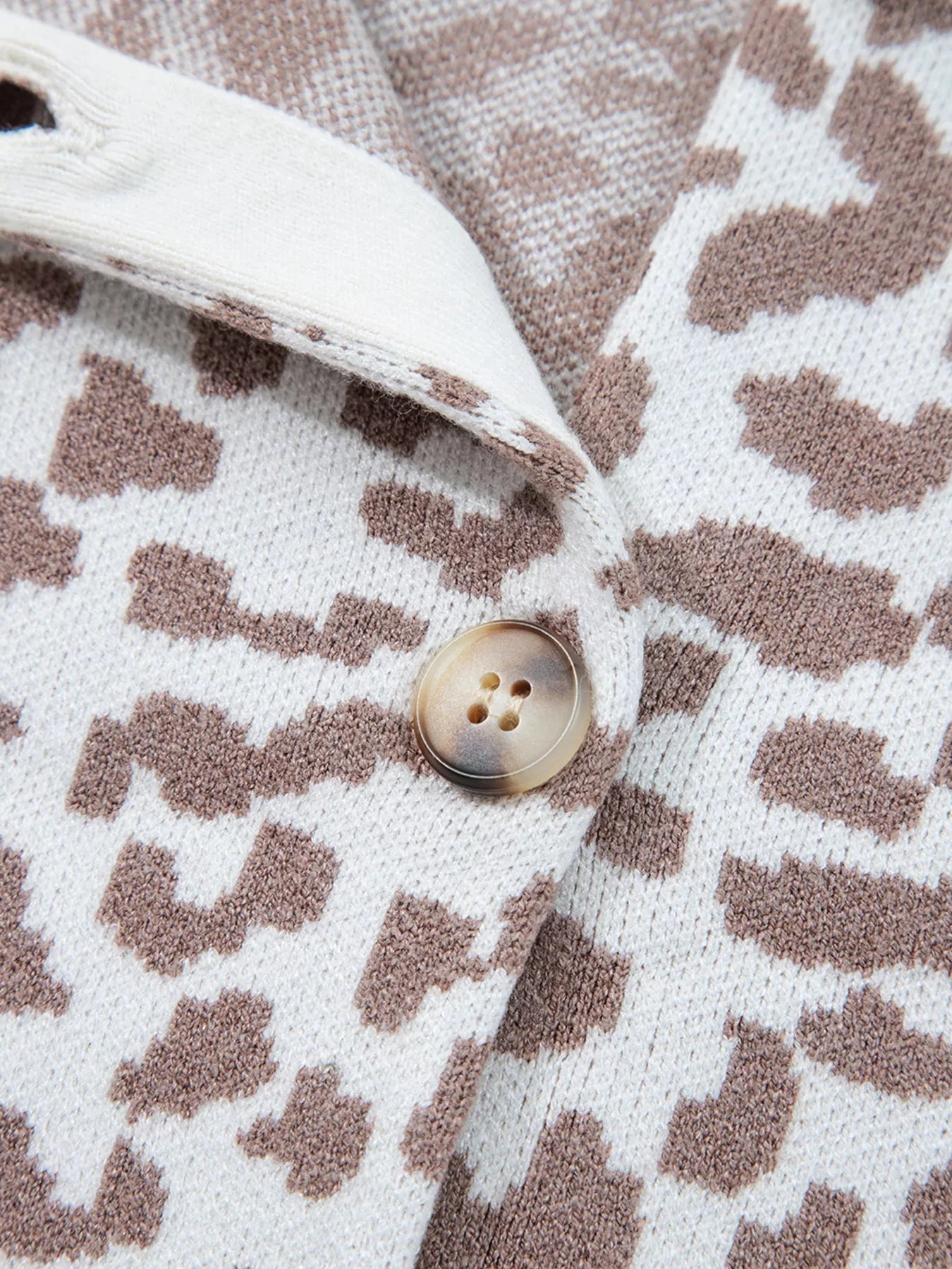 Leopard Drop Shoulder Chunky Knitted Cardigan - MAD RUFFI