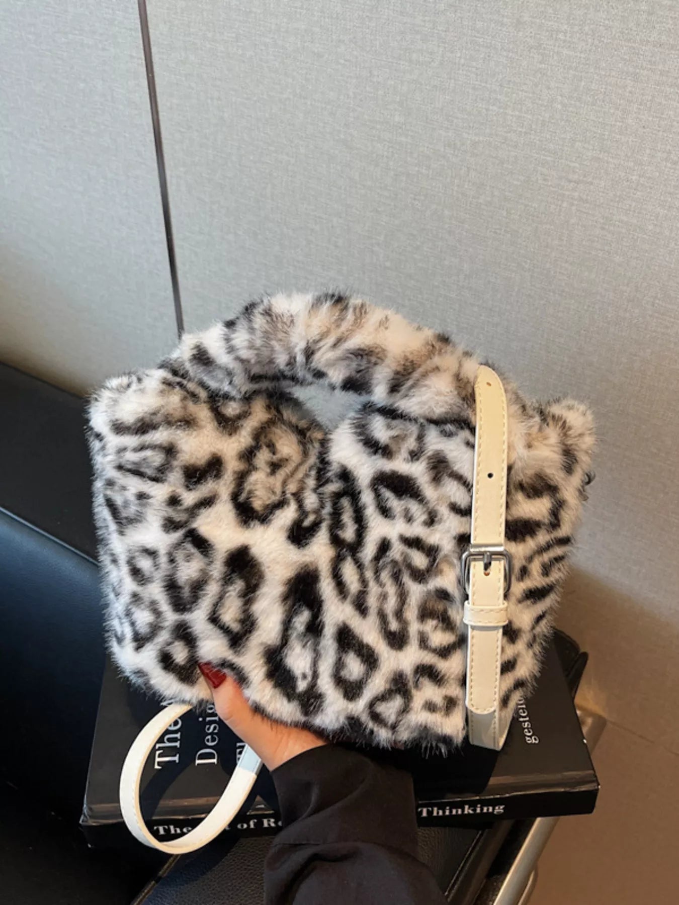 Leopard Plush Crossbody Bag - MAD RUFFI