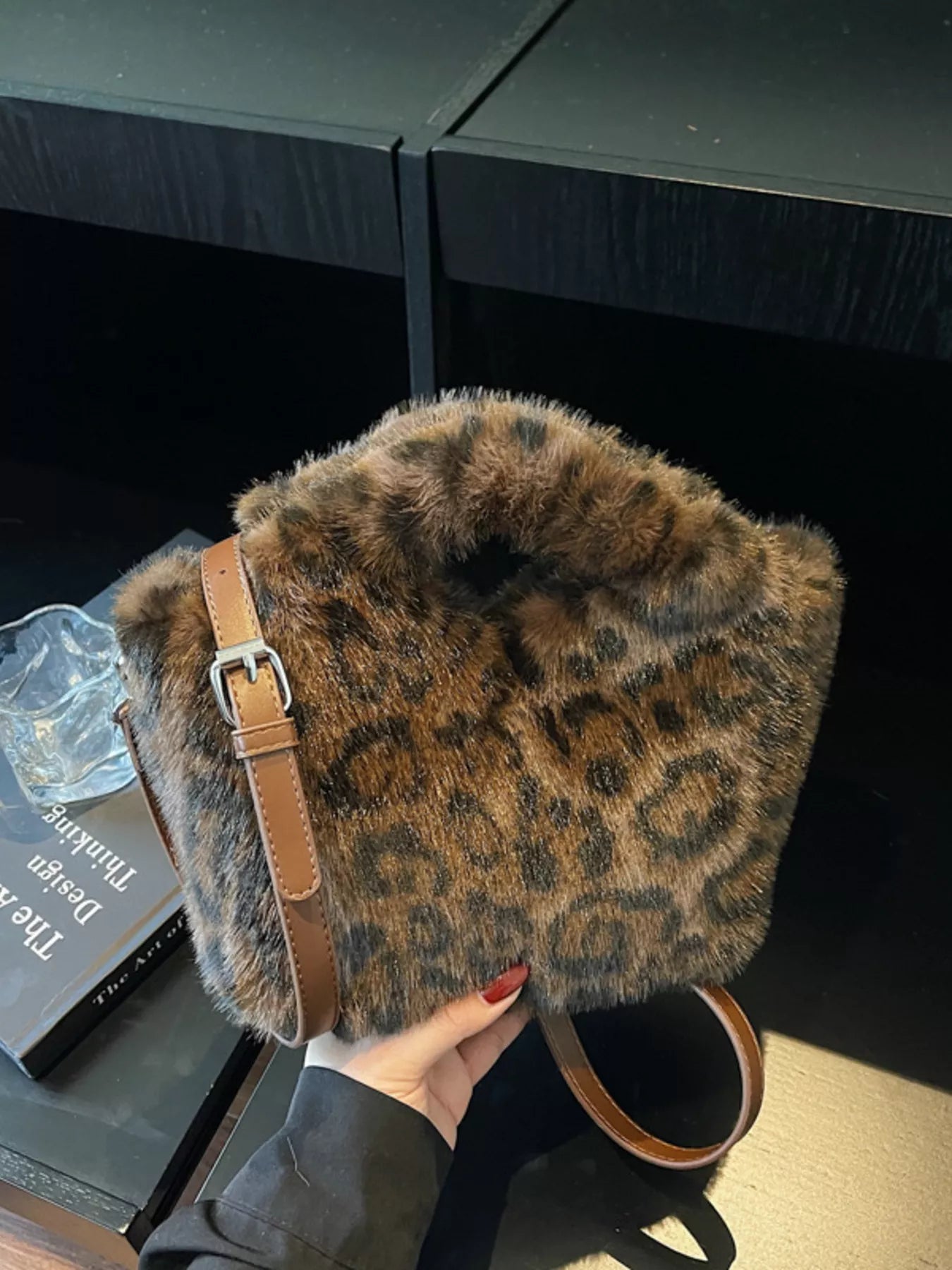 Leopard Plush Crossbody Bag - MAD RUFFI