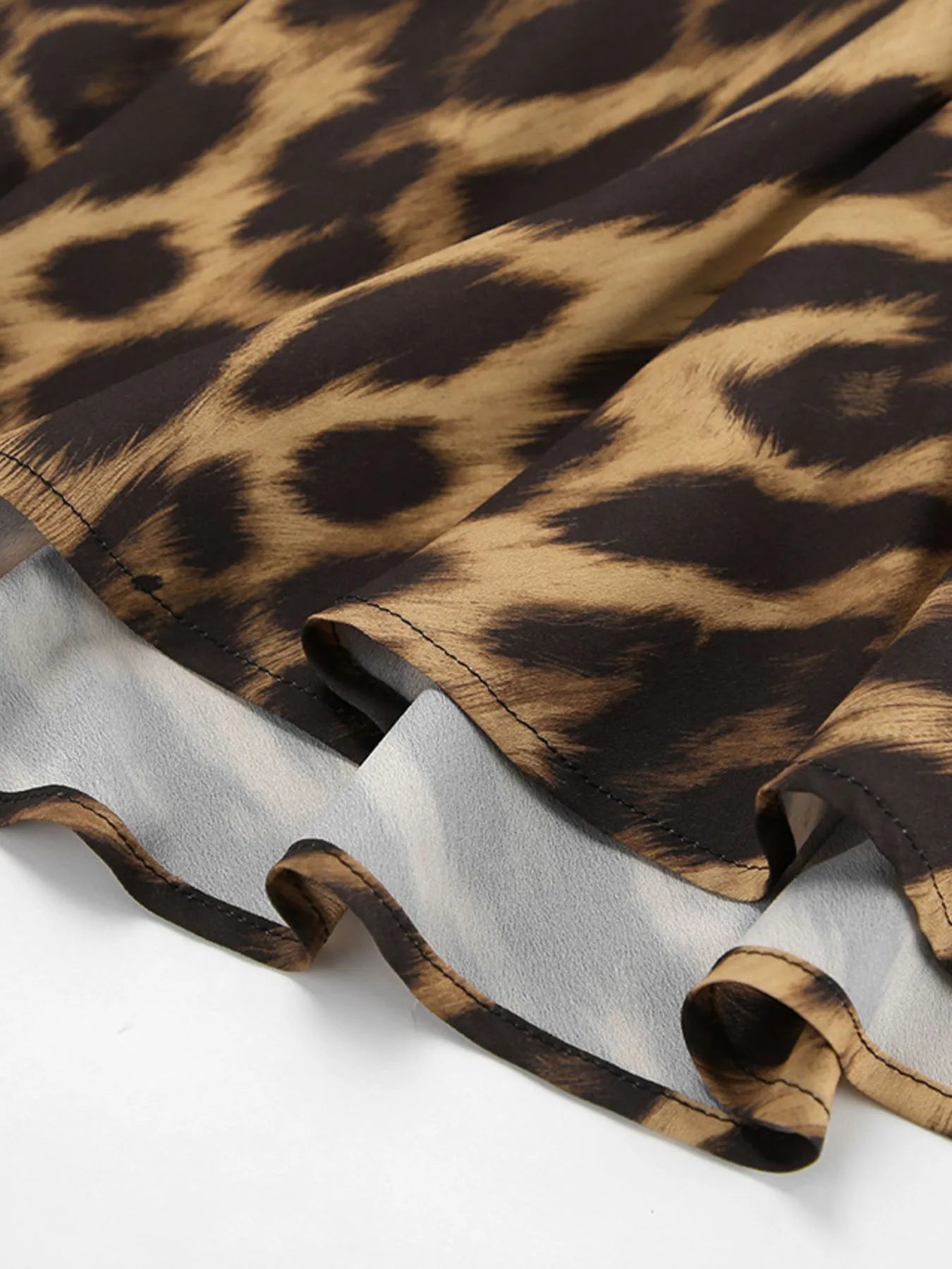 Leopard Print High Waist Flare Maxi Skirt - MAD RUFFI