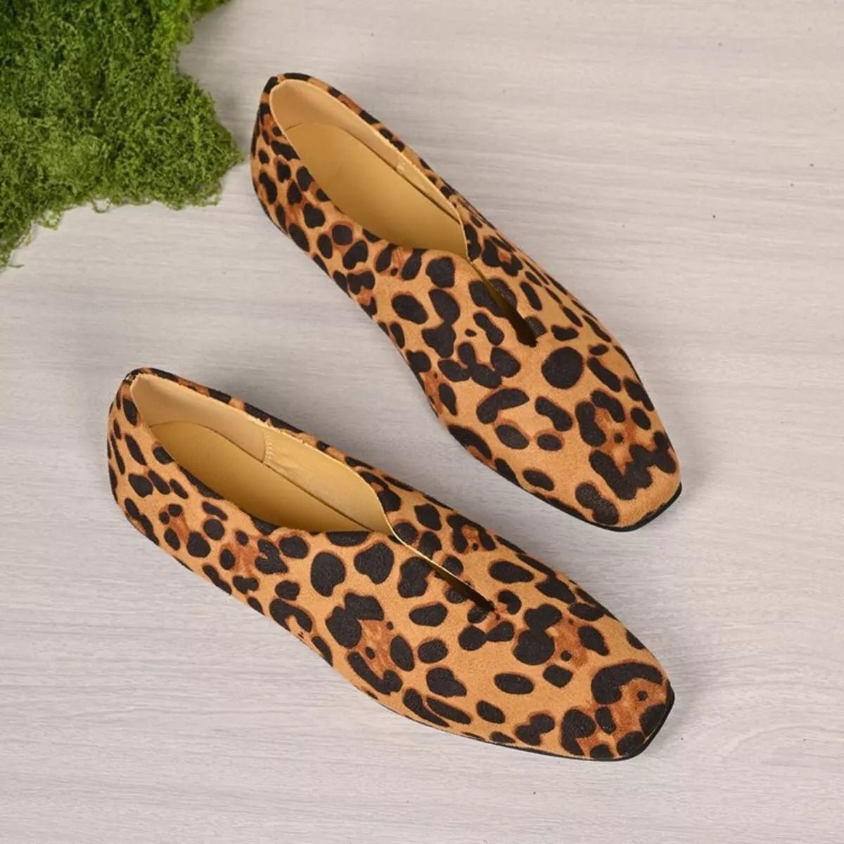 Leopard Square Toe Slip - Ons - MAD RUFFI