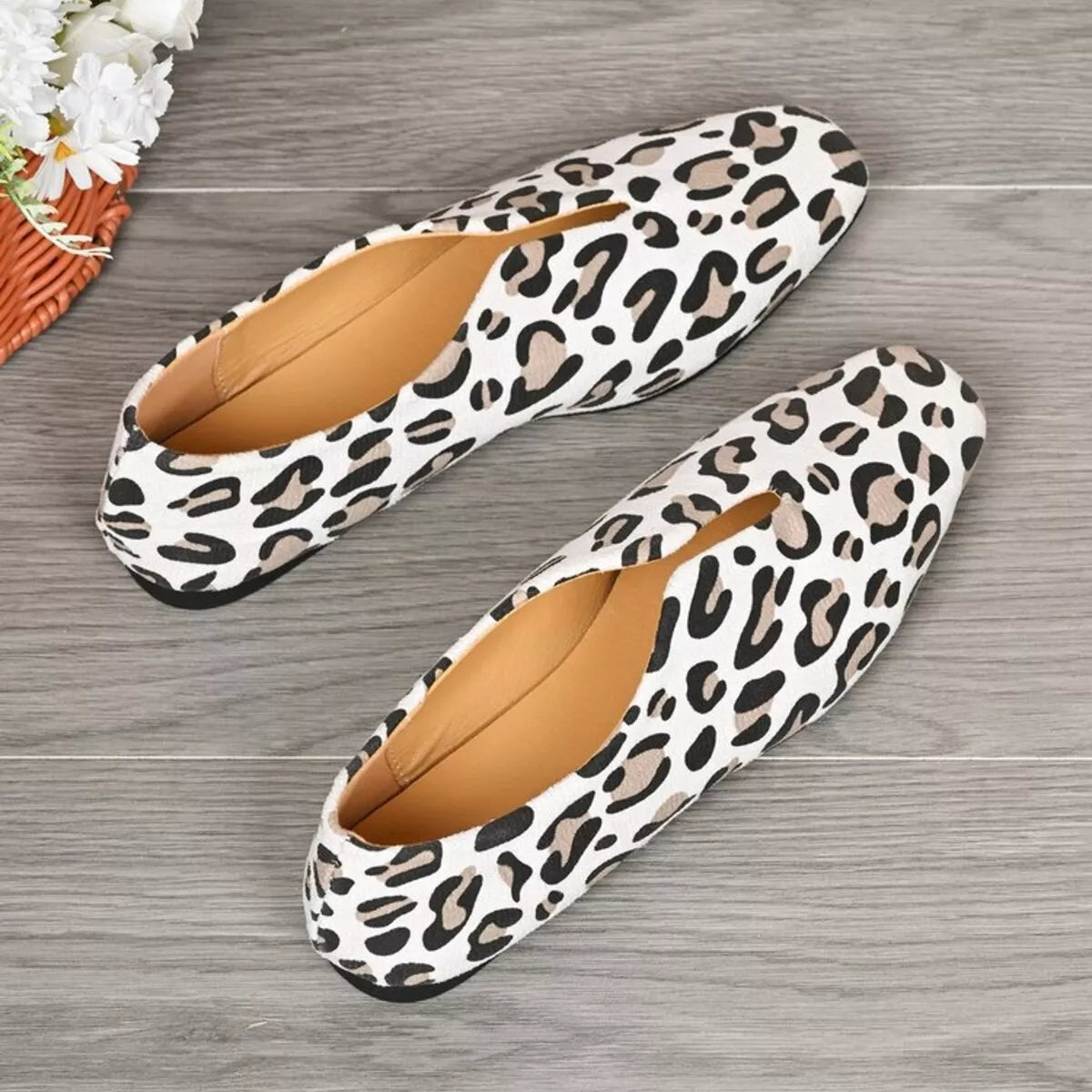 Leopard Square Toe Slip - Ons - MAD RUFFI