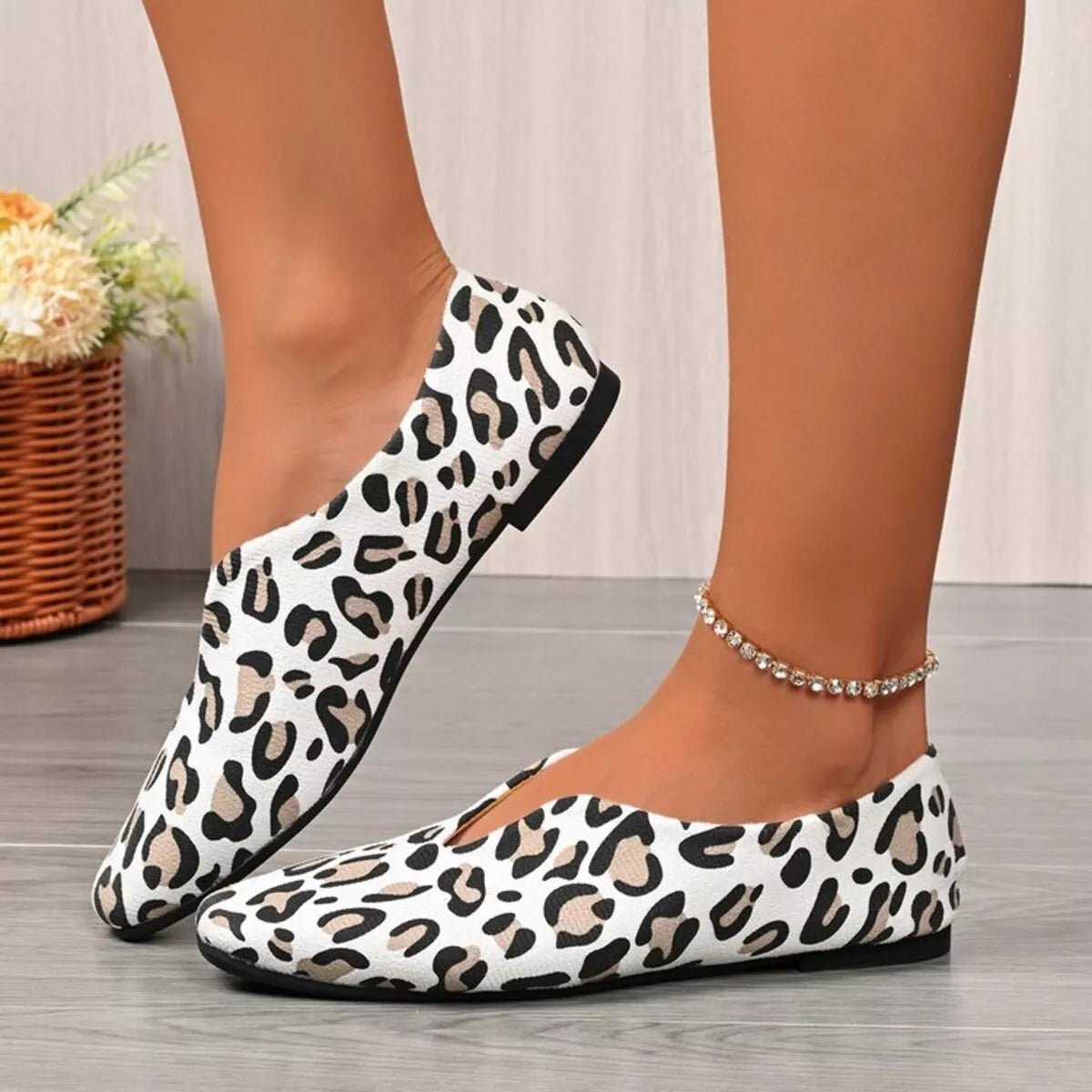 Leopard Square Toe Slip - Ons - MAD RUFFI