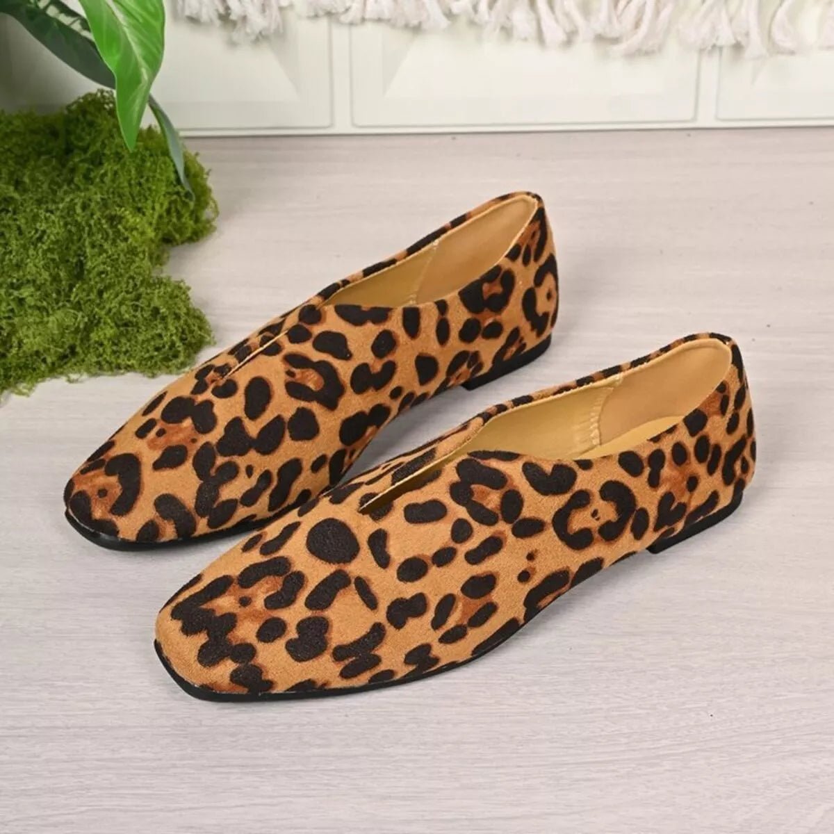 Leopard Square Toe Slip - Ons - MAD RUFFI