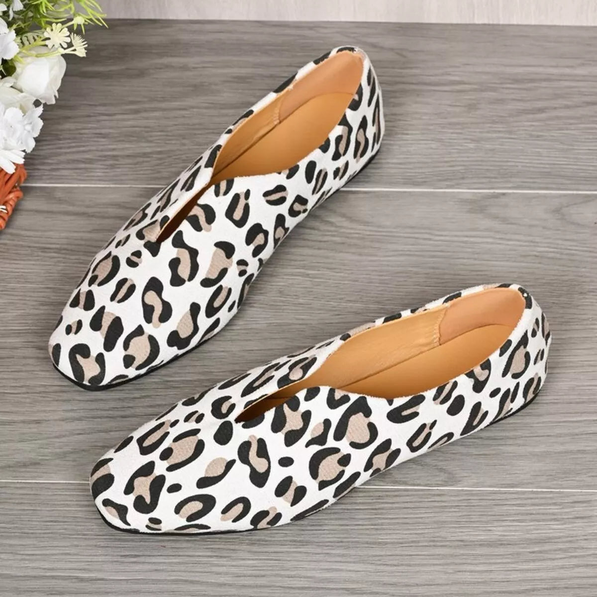 Leopard Square Toe Slip - Ons - MAD RUFFI