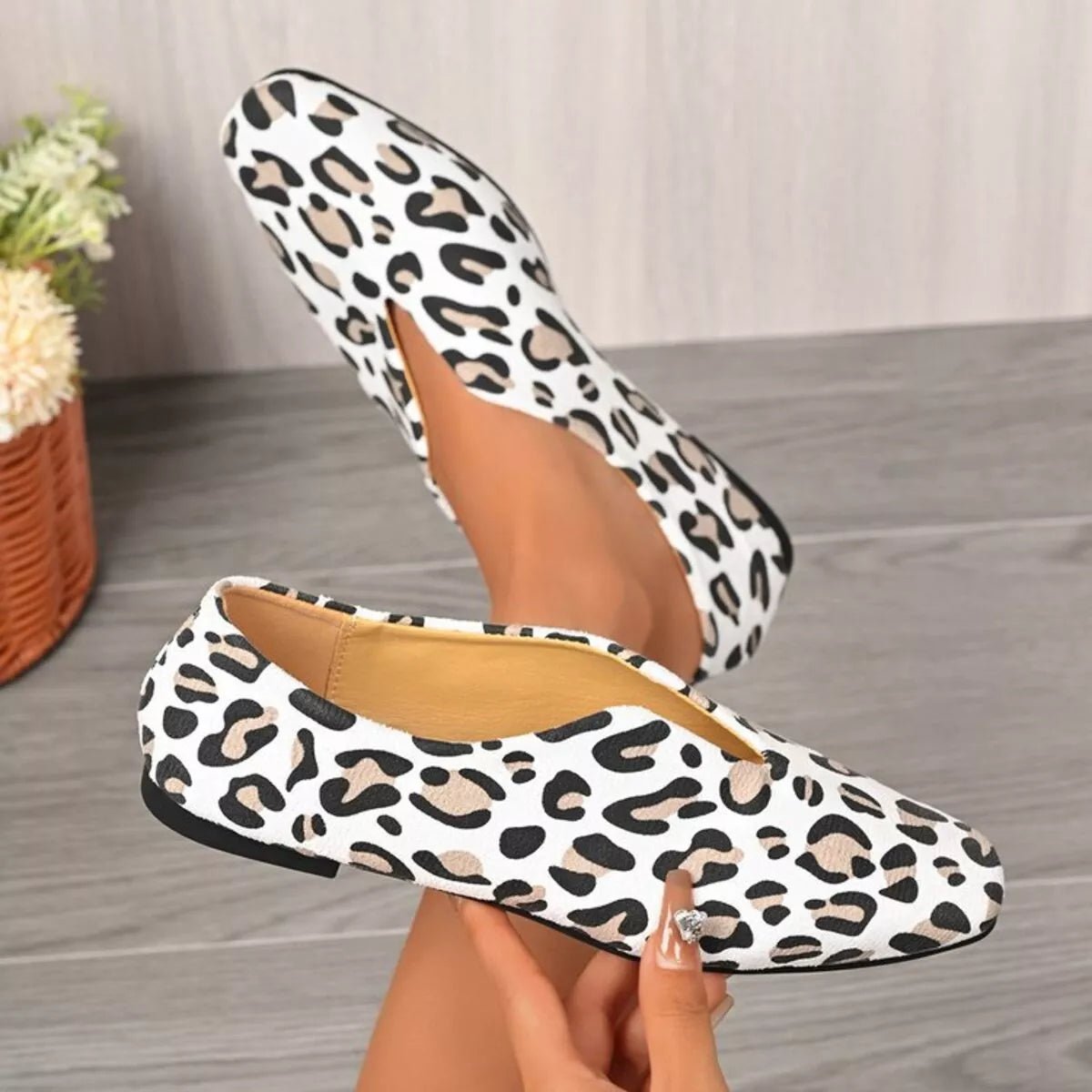 Leopard Square Toe Slip - Ons - MAD RUFFI