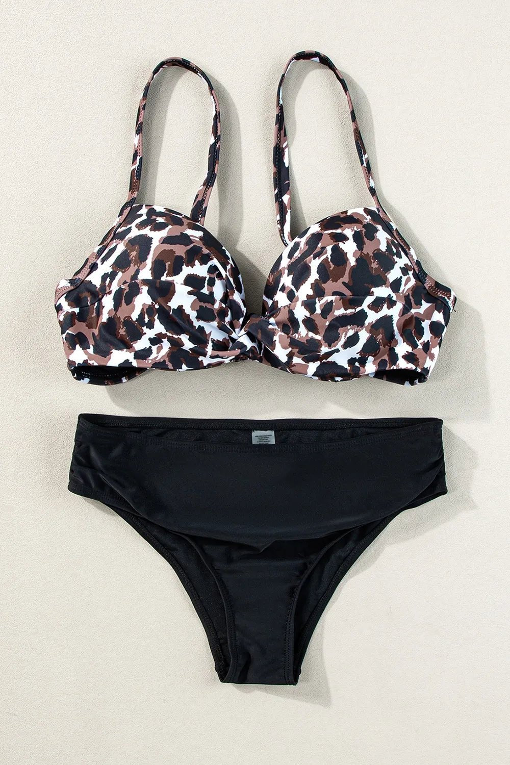 Leopard Sweetheart Neck Bikini Set - MAD RUFFI