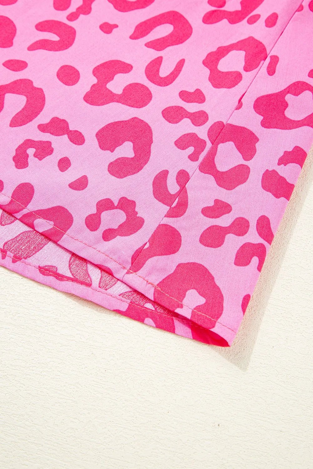 Leopard Tie Front Puff Sleeve Dress - MAD RUFFI