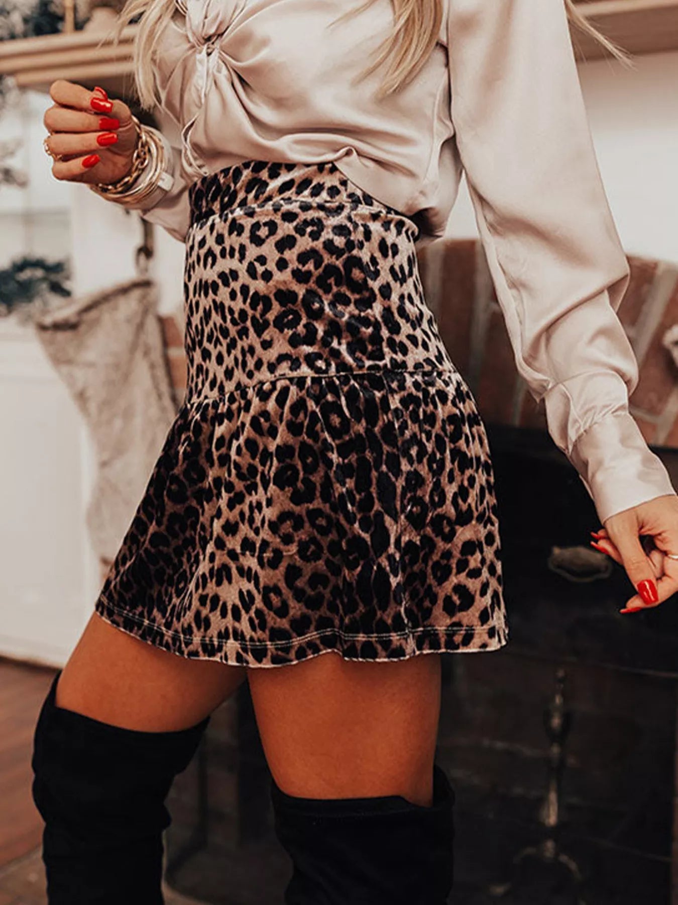 Leopard Tiered Mini Skirt - MAD RUFFI