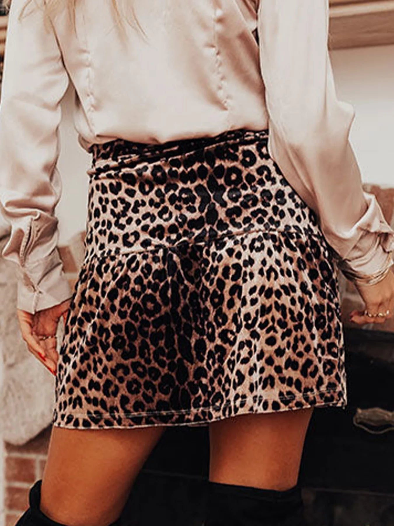 Leopard Tiered Mini Skirt - MAD RUFFI
