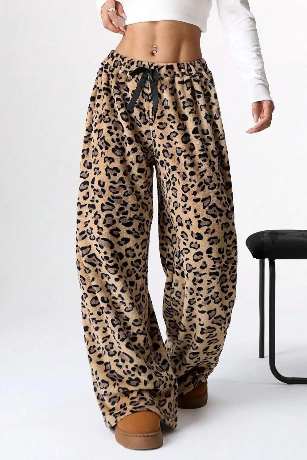 Leopard Wide Leg Pants - MAD RUFFI