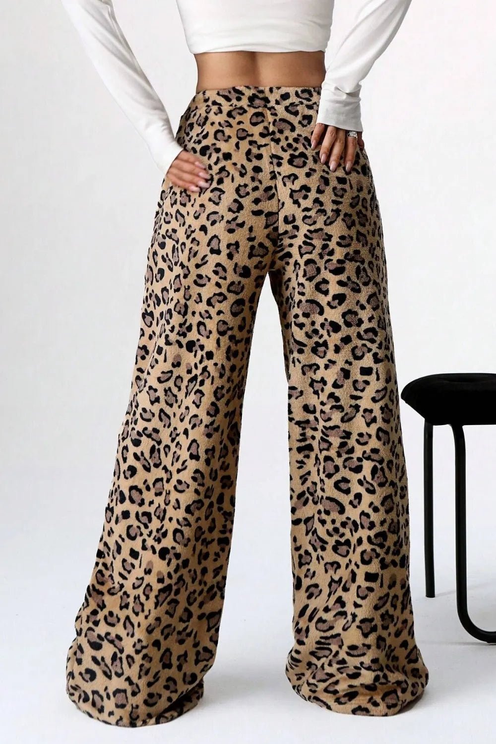 Leopard Wide Leg Pants - MAD RUFFI