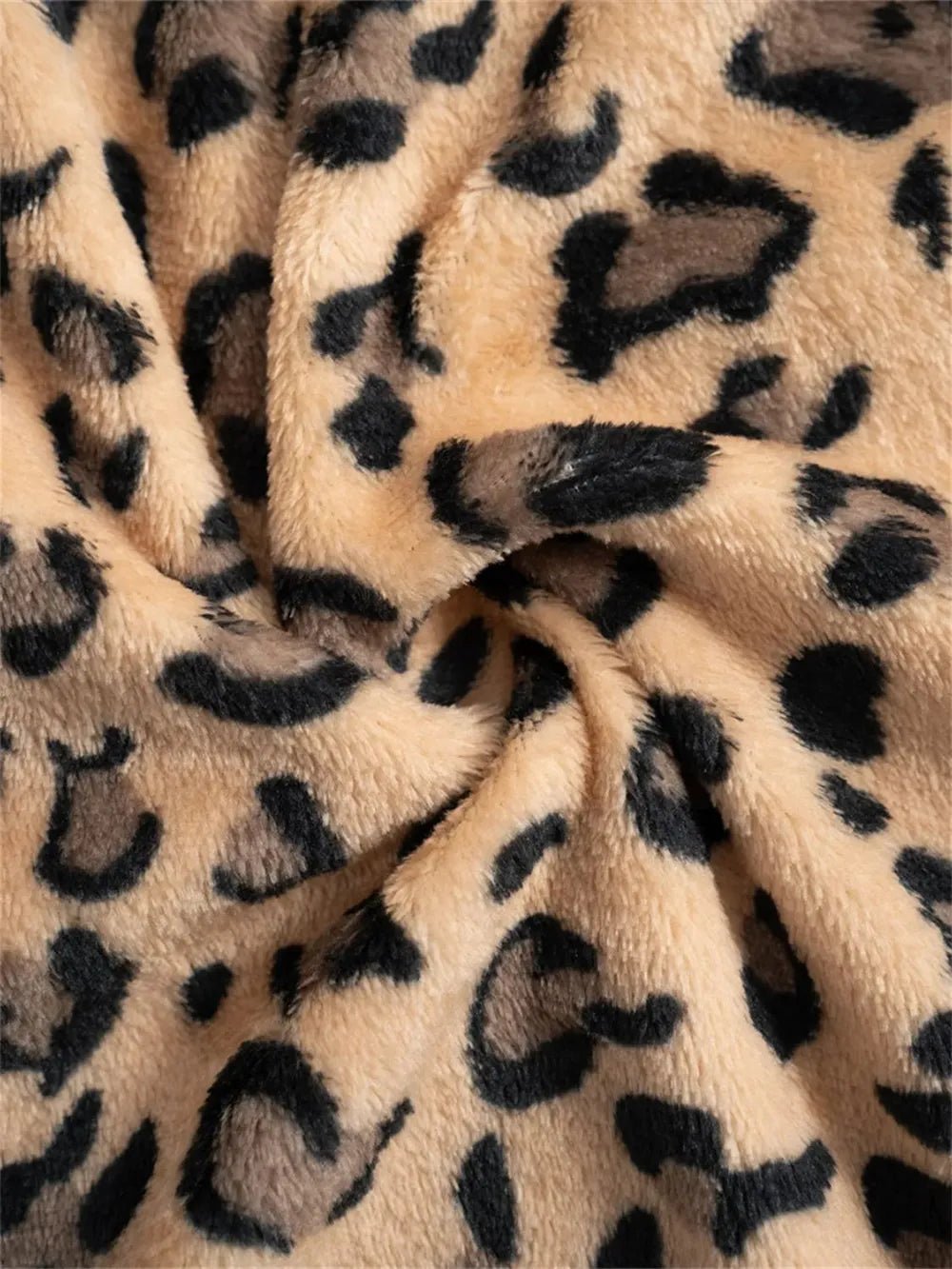 Leopard Wide Leg Plush Pants - MAD RUFFI