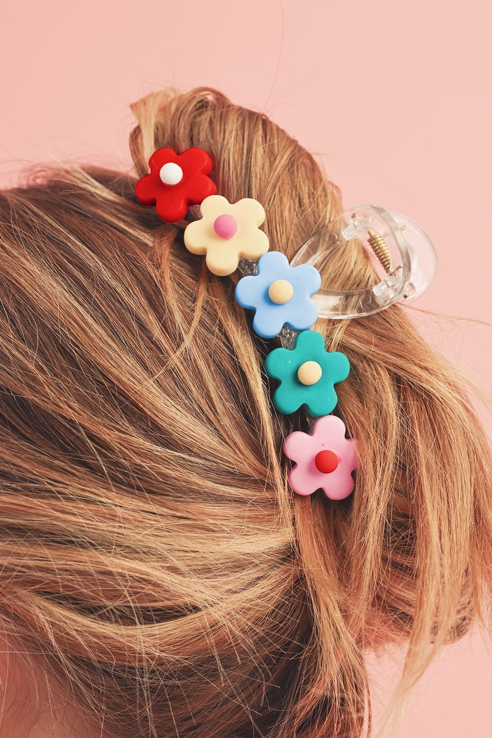 Light Blue 60s Flowers Cute Hair Claw - MAD RUFFI