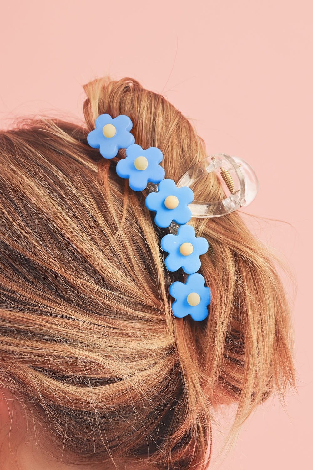 Light Blue 60s Flowers Cute Hair Claw - MAD RUFFI