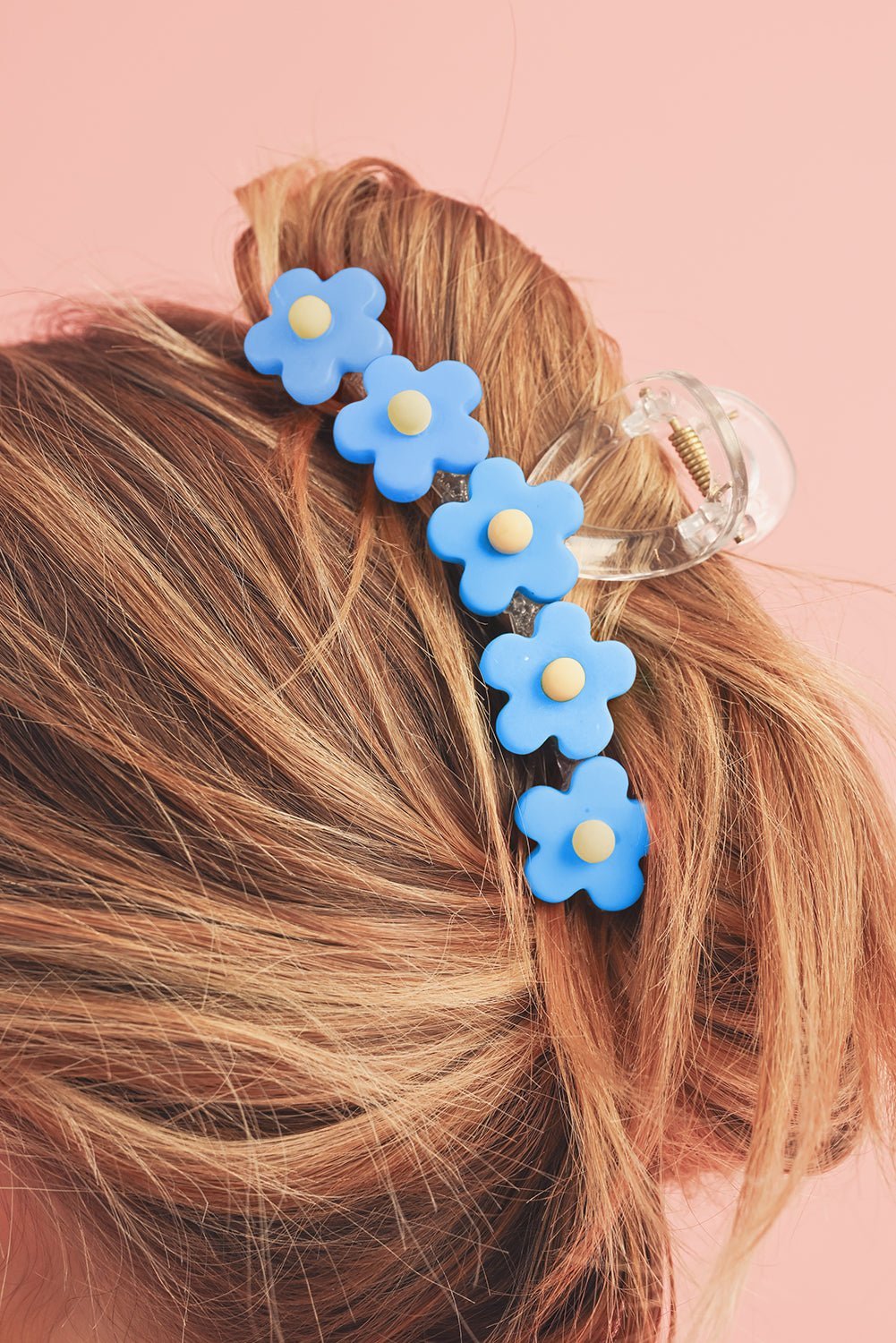 Light Blue 60s Flowers Cute Hair Claw - MAD RUFFI