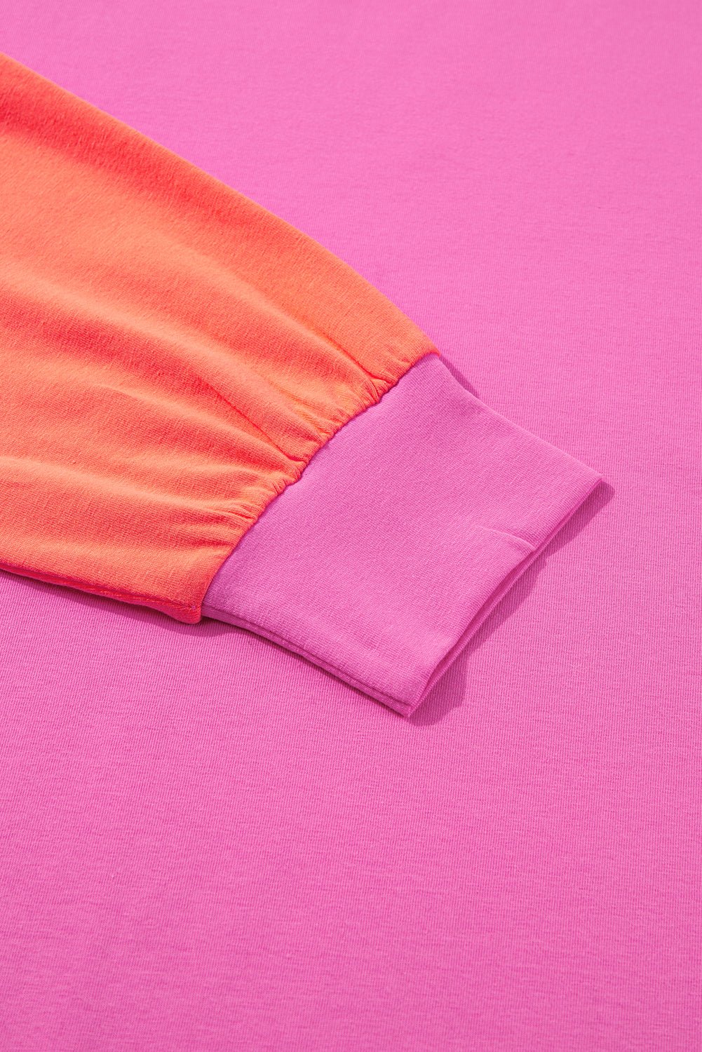 Light Blue Color Block Sleeve Loose Fit Top - MAD RUFFI