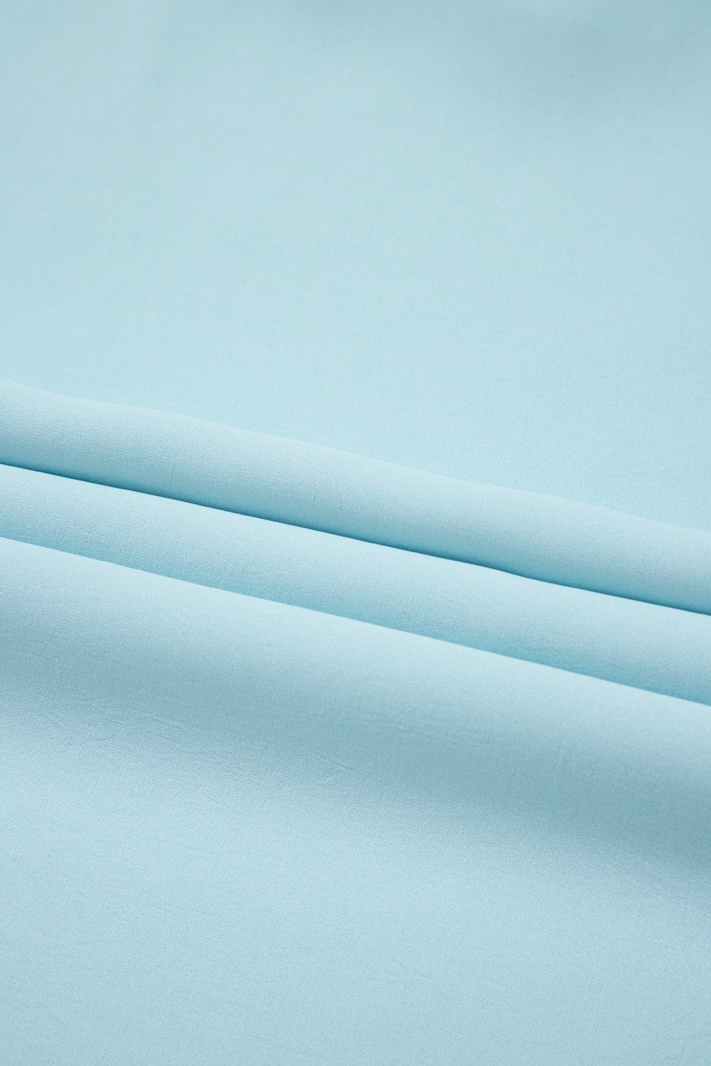 Light Blue Puff Sleeve High Waist Flowy Midi Dress - MAD RUFFI