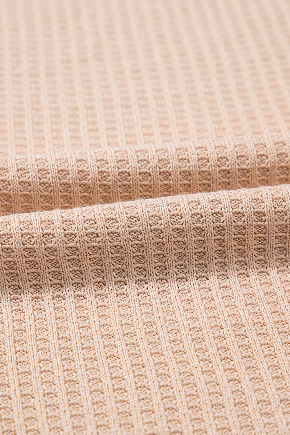 Light French Beige Cactus Graphic Waffle Half Sleeve Tee and Shorts Set - MAD RUFFI