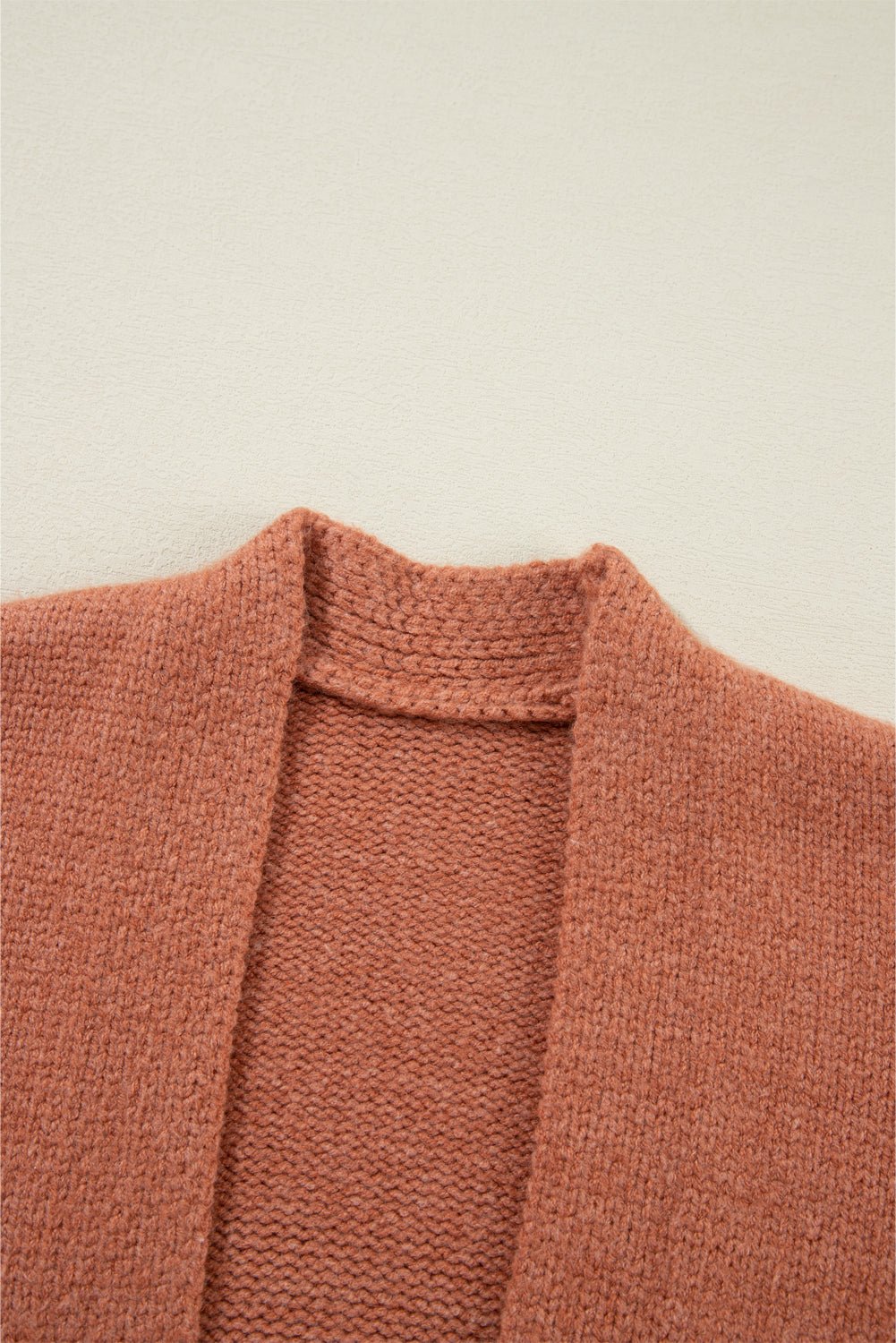 Light French Beige Drop Sleeve Open Front Cropped Cardigan - MAD RUFFI