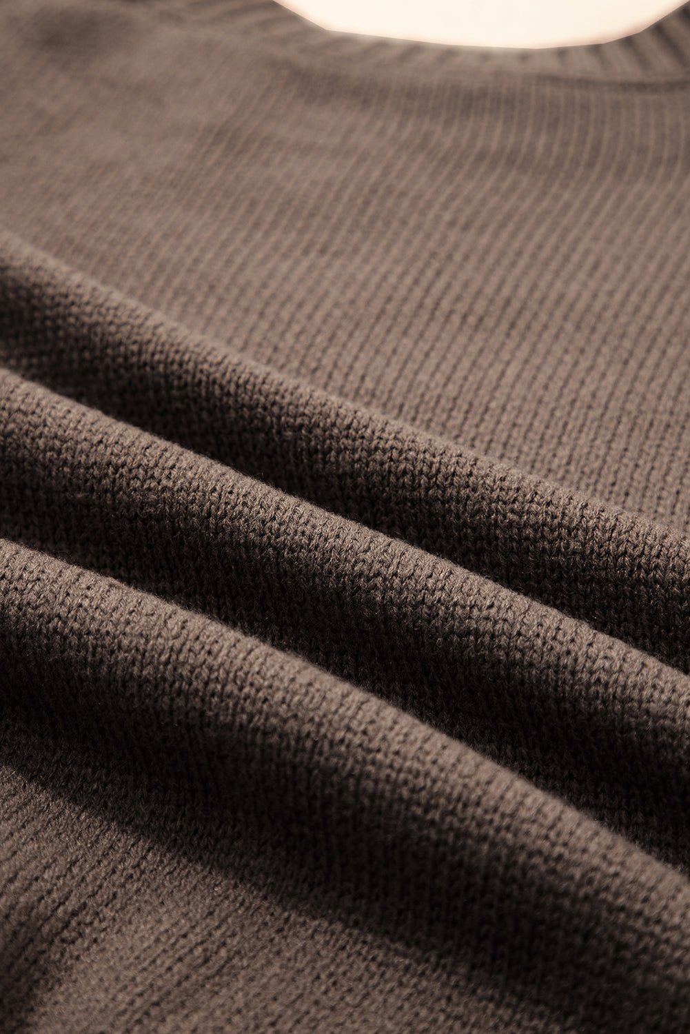 Light French Beige Geometric Pattern Crew Neck Knitted Sweater - MAD RUFFI