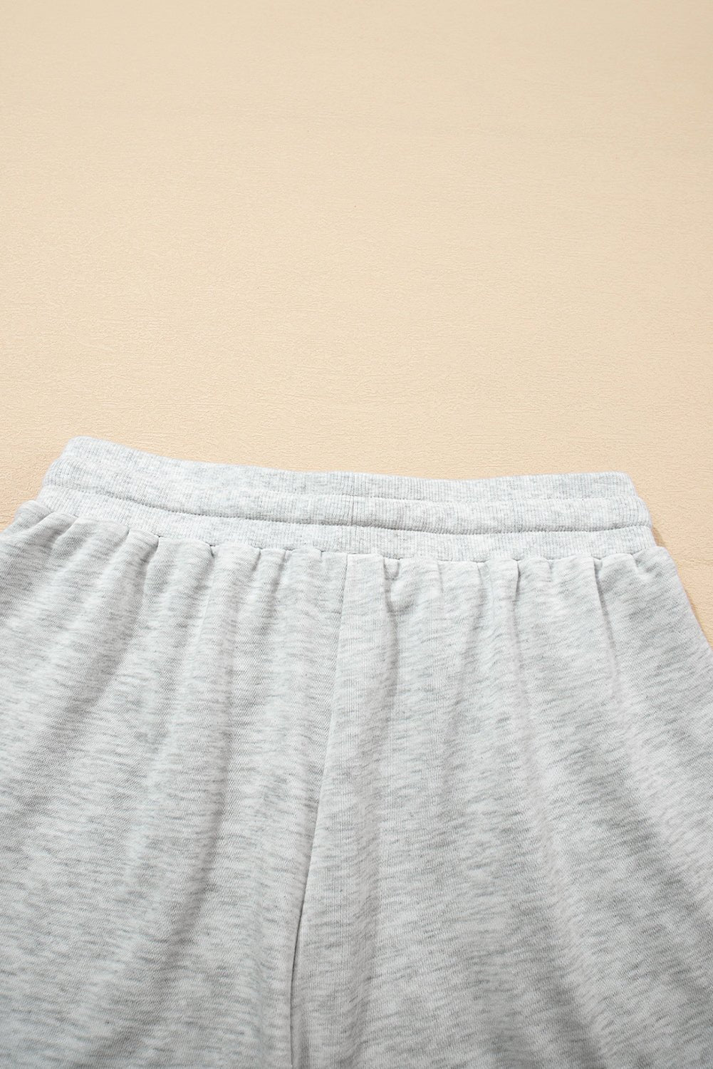 Light Grey Colorblock Raw Hem Pullover and Shorts Set - MAD RUFFI
