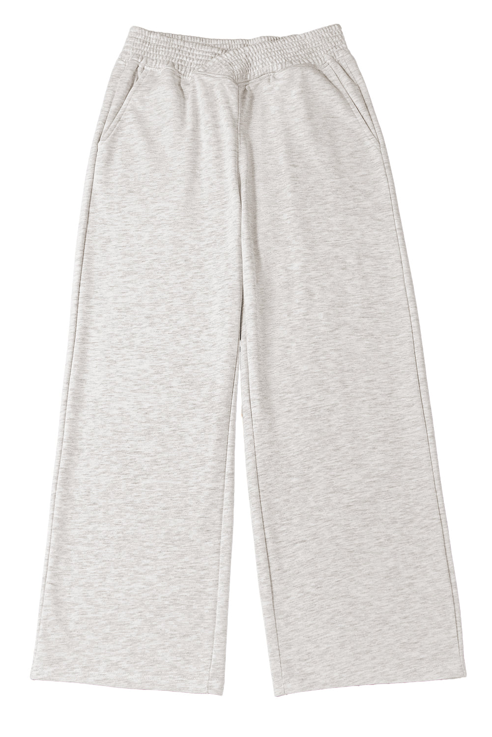 Light Grey Cross-Waist Wide Leg Lounge Pants - MAD RUFFI