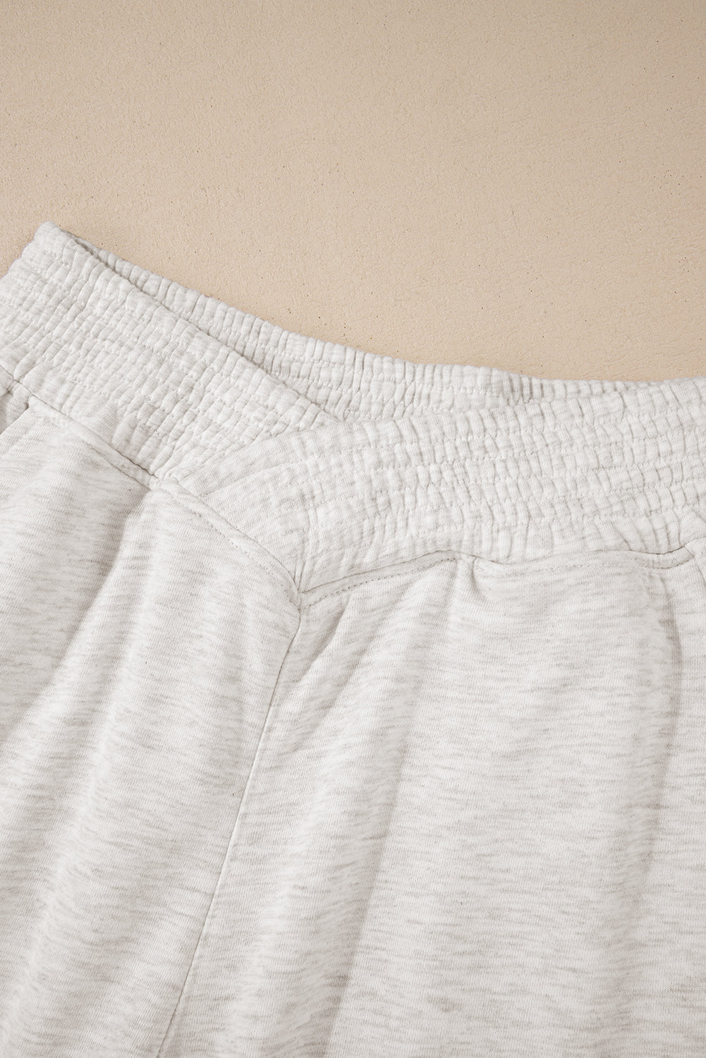 Light Grey Cross-Waist Wide Leg Lounge Pants - MAD RUFFI