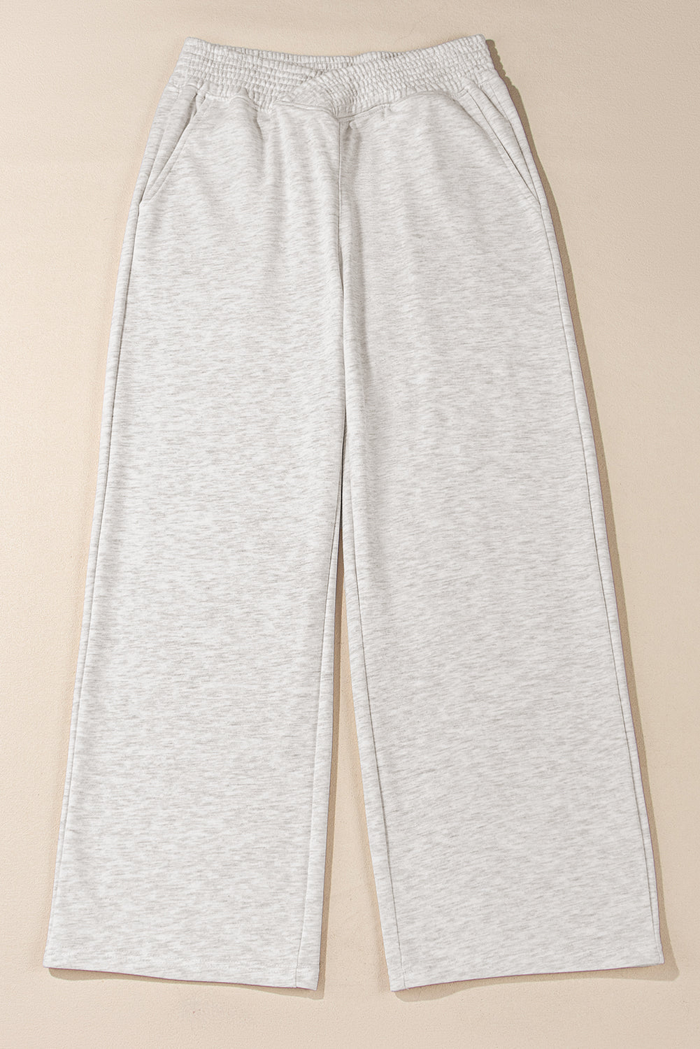 Light Grey Cross-Waist Wide Leg Lounge Pants - MAD RUFFI