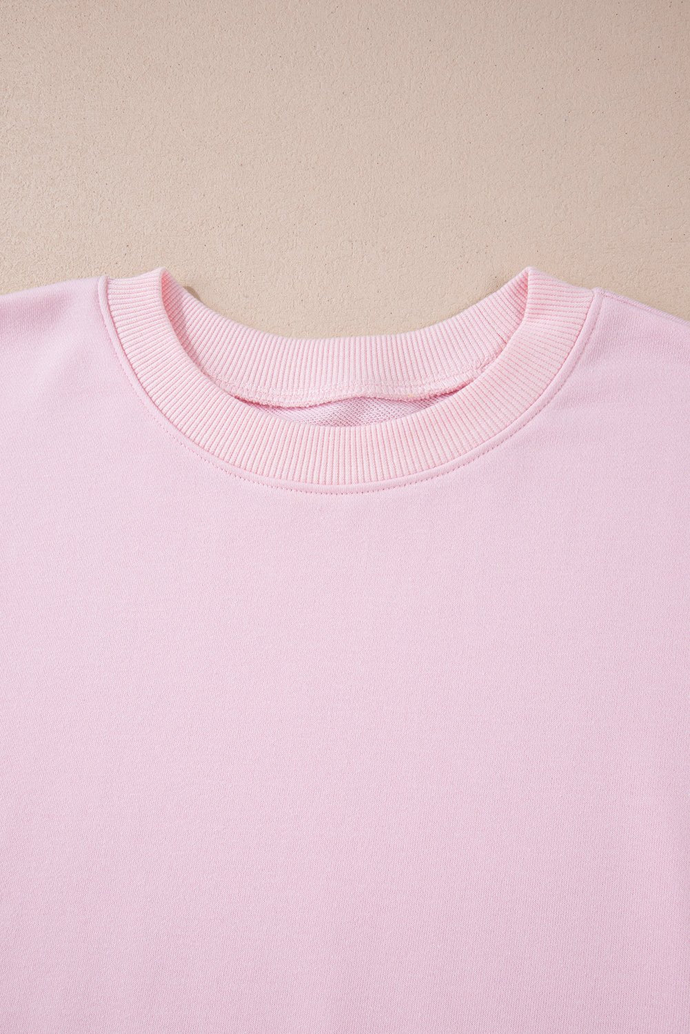 Light Pink Color Block Batwing Sleeve Loose Fit Sweatshirt - MAD RUFFI