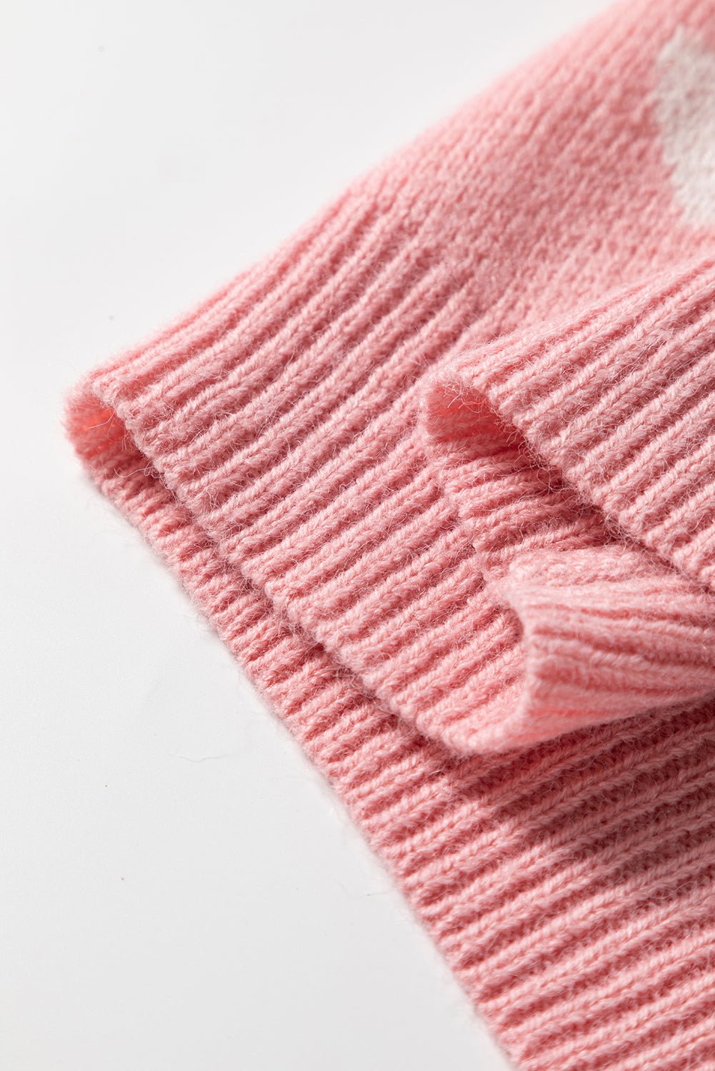 Light Pink Heart Pattern Button Front Cardigan Sweater - MAD RUFFI