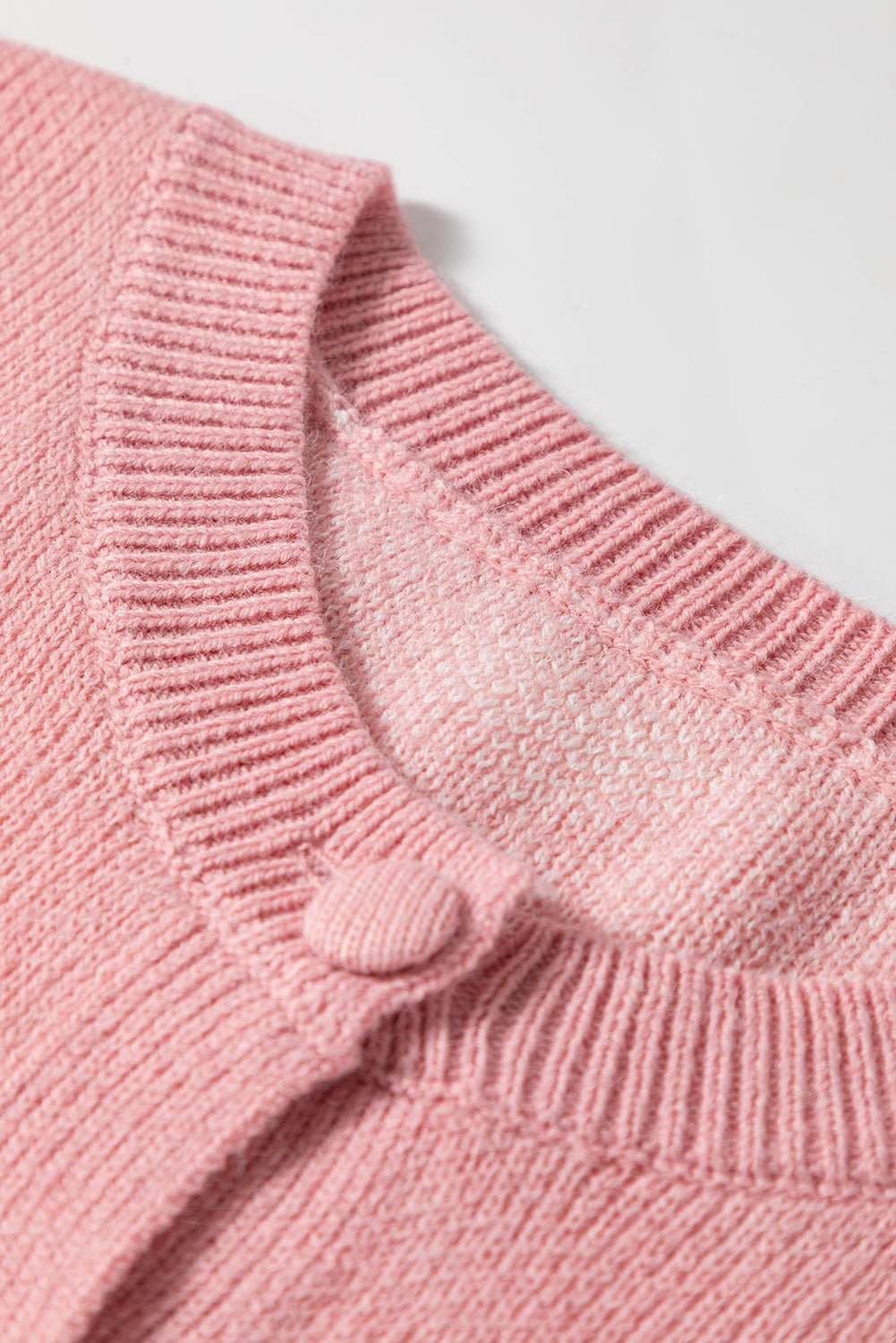 Light Pink Heart Pattern Button Front Cardigan Sweater - MAD RUFFI