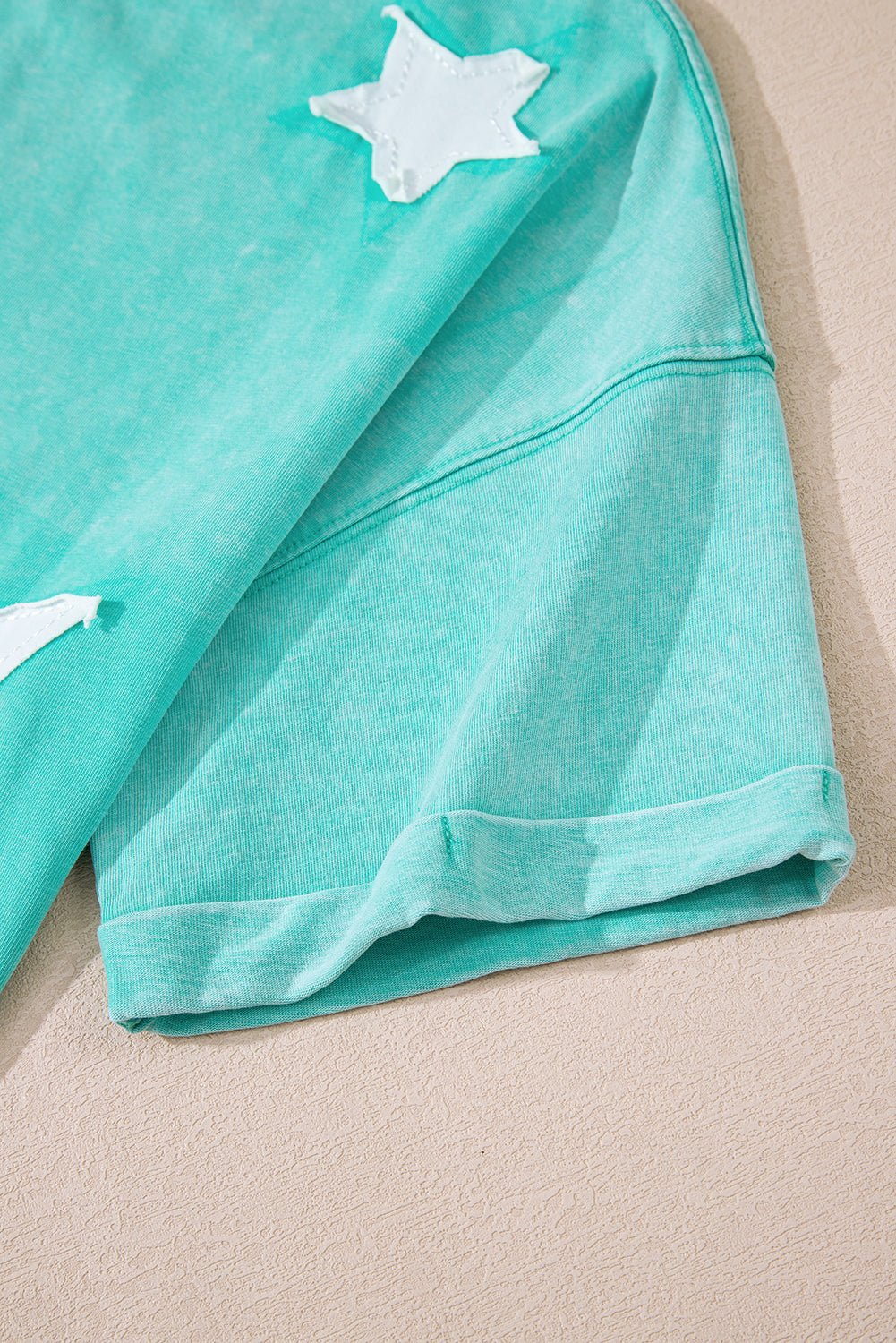 Light Pink Mineral Wash Star Patched Loose Pants Set - MAD RUFFI