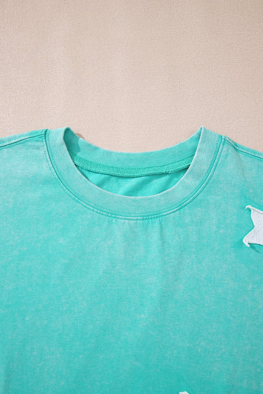 Light Pink Mineral Wash Star Patched Loose Pants Set - MAD RUFFI