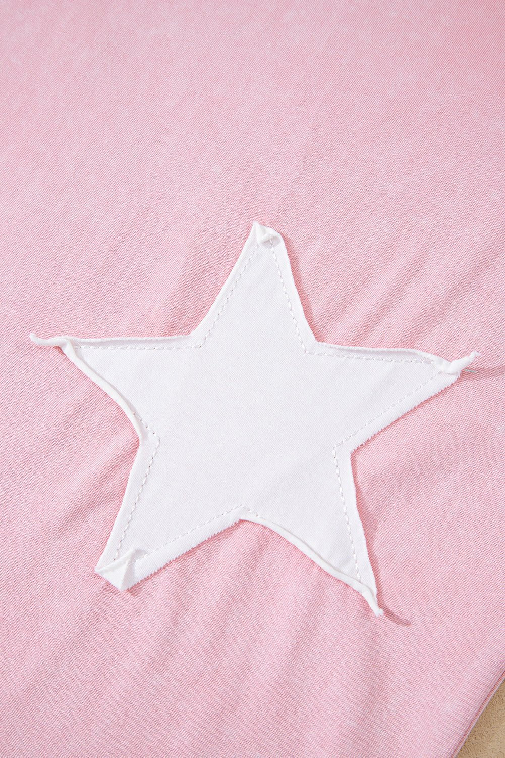 Light Pink Mineral Wash Star Patched Loose Pants Set - MAD RUFFI