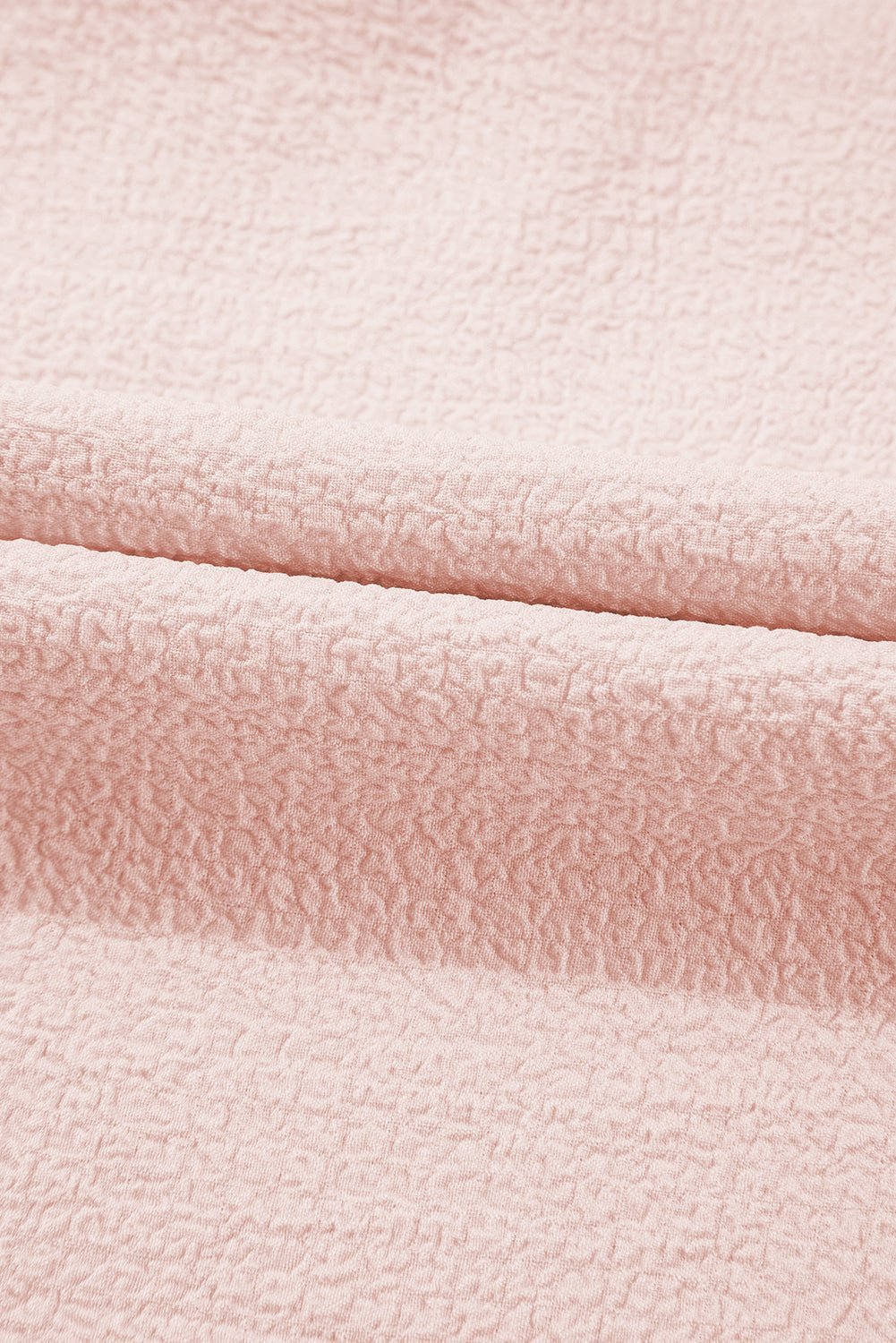 Light Pink Textured Flutter Sleeve Square Neck Bow Back Mini Dress - MAD RUFFI