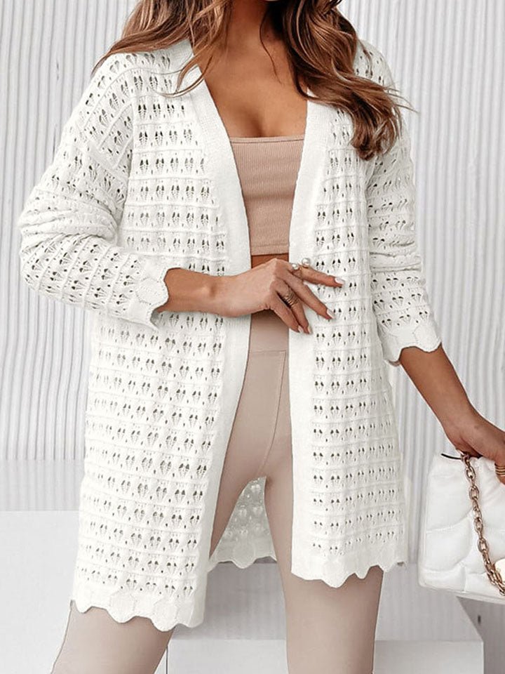 Long Sleeve Openwork Cardigan - MAD RUFFI