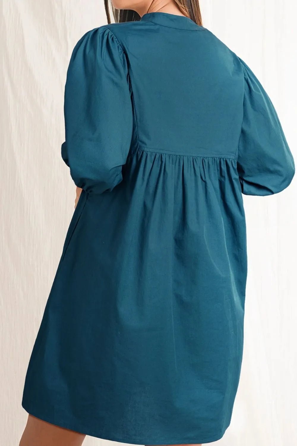 Loose Fit Puff Sleeve Mini Dress - MAD RUFFI