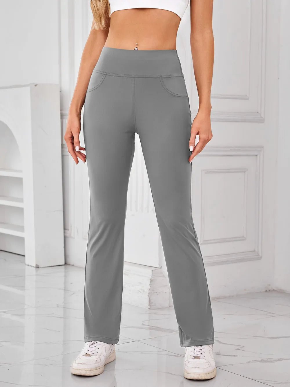 Lovelet High Waist Active Pants with Pockets - MAD RUFFI