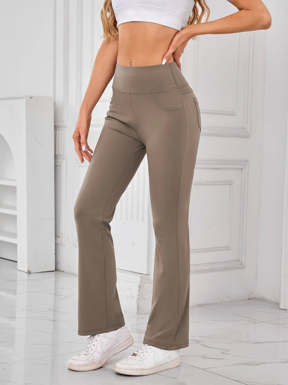 Lovelet High Waist Active Pants with Pockets - MAD RUFFI
